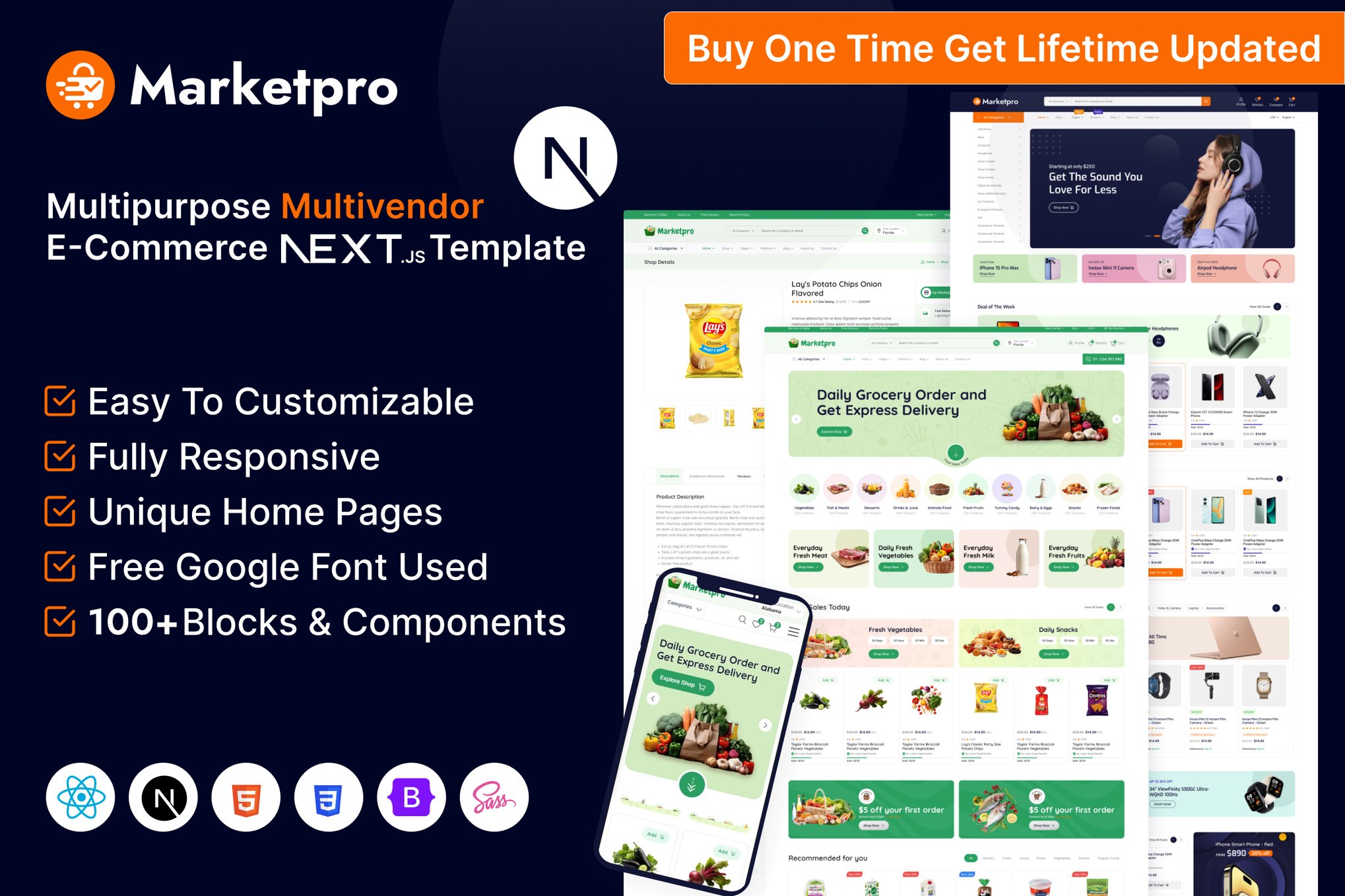Imagen de portada de MarketPro - eCommerce Multivendor React Next JS (plantilla web)