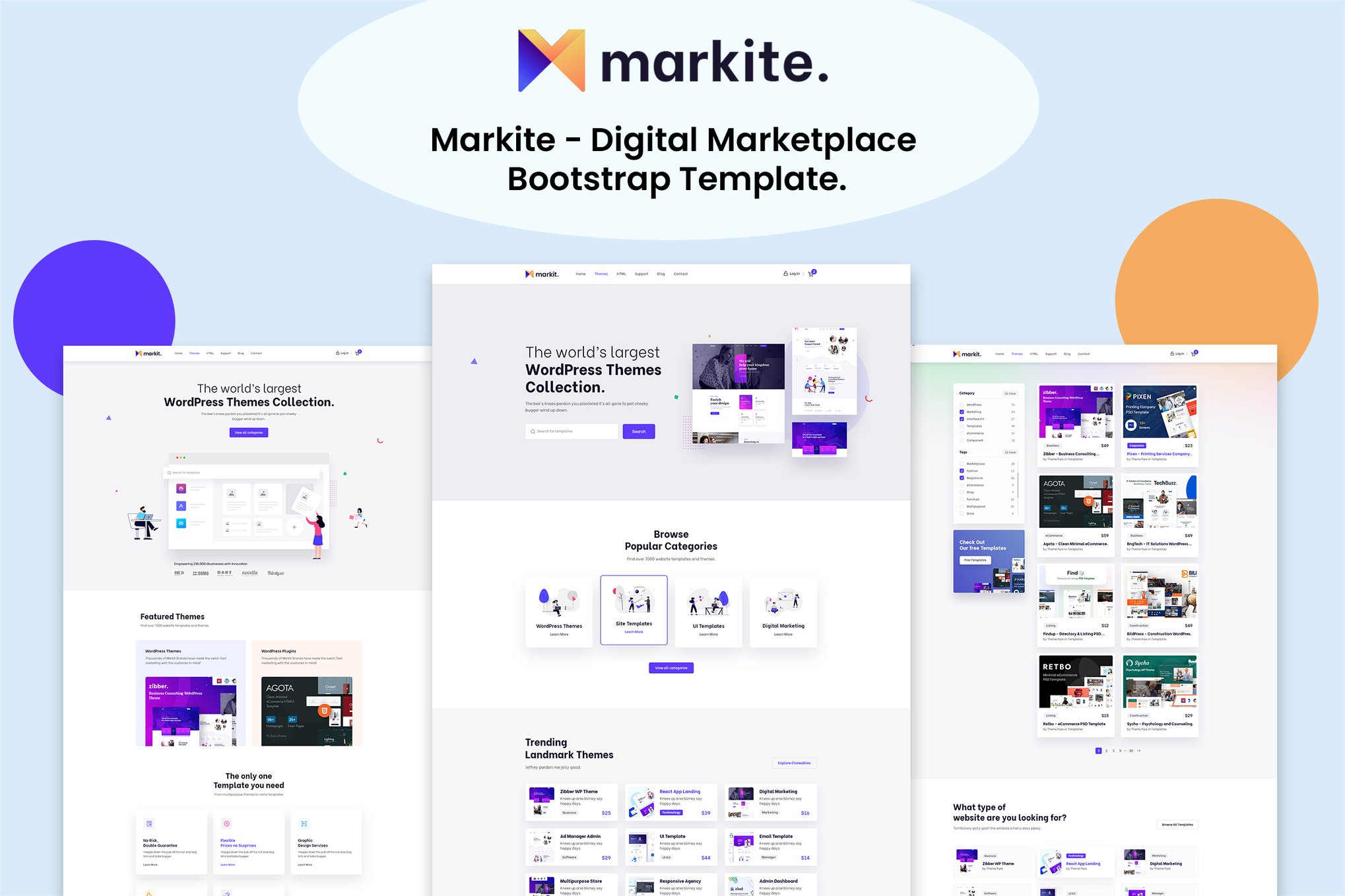 Imagen de portada de Markit - Digital Marketplace HTML5 Template (plantilla web)