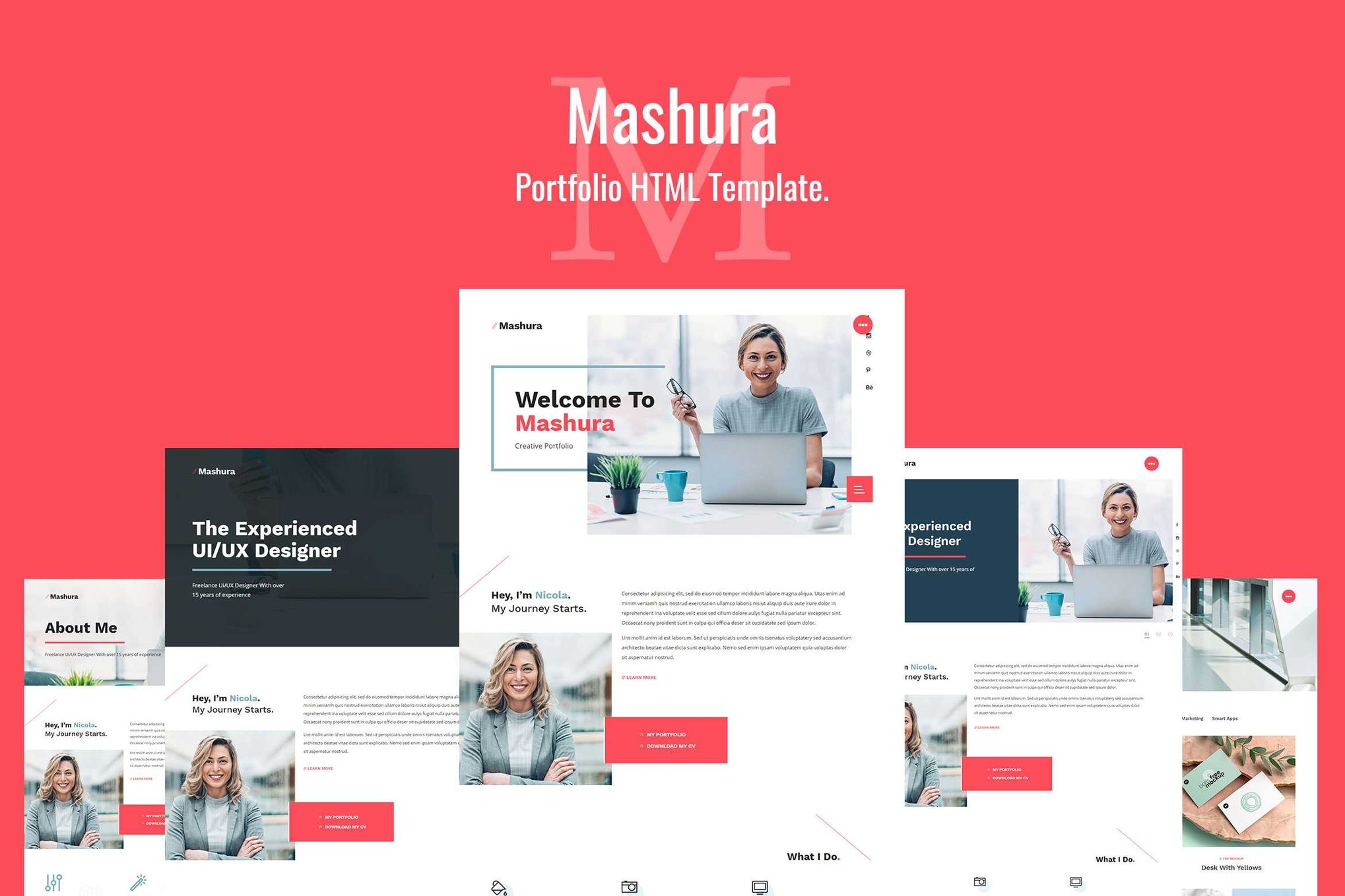 Imagen de portada de Mashura - Single Portfolio HTML Template (plantilla web)