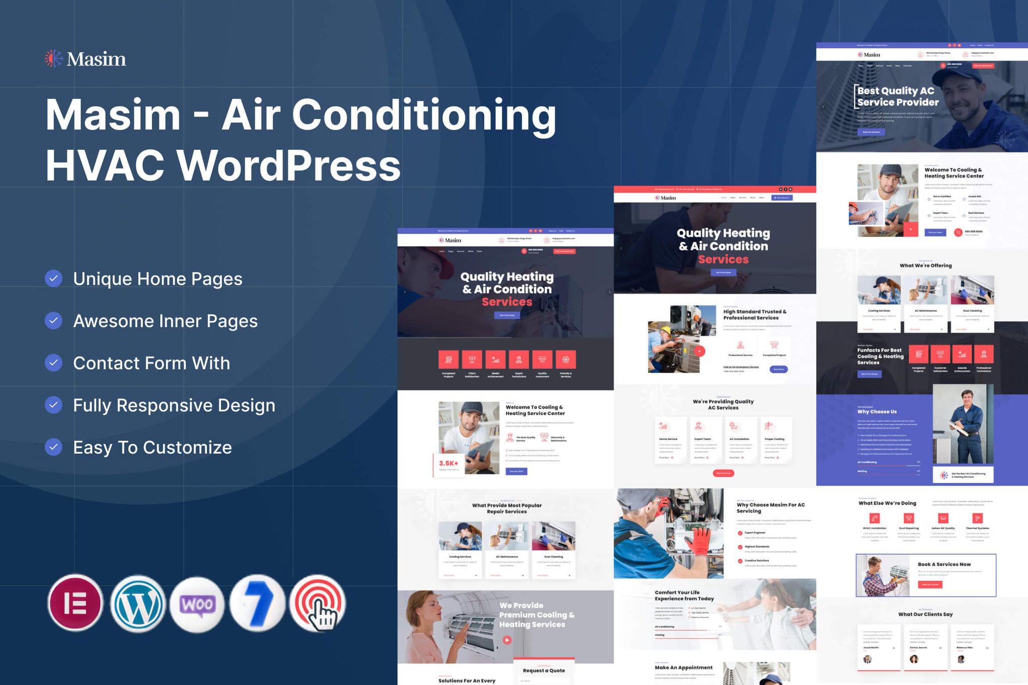 Imagen de portada de Masim - Air Conditioning HVAC WordPress (tema)