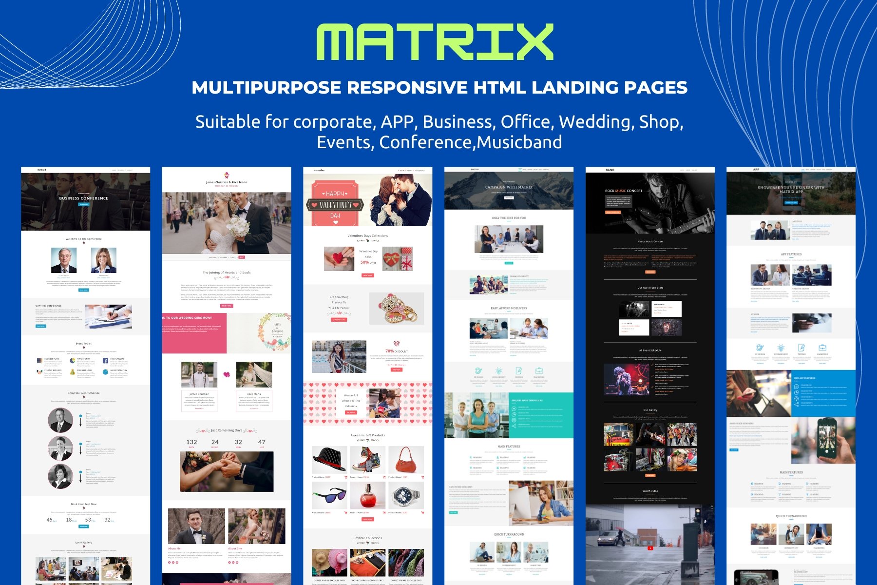 Imagen de portada de MATRIX - Multipurpose Responsive HTML Landing Page (plantilla web)