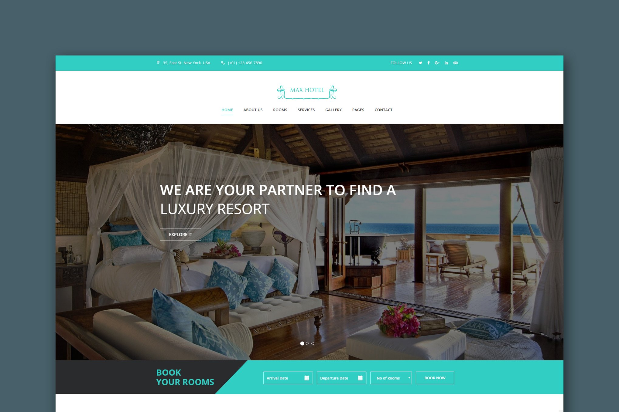 Imagen de portada de Max Hotel - Hotel Booking HTML Template (plantilla web)