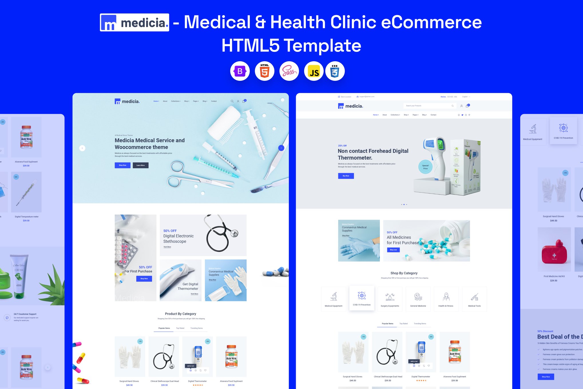 Imagen de portada de Medicia - Medical & Health eCommerce Template (plantilla web)