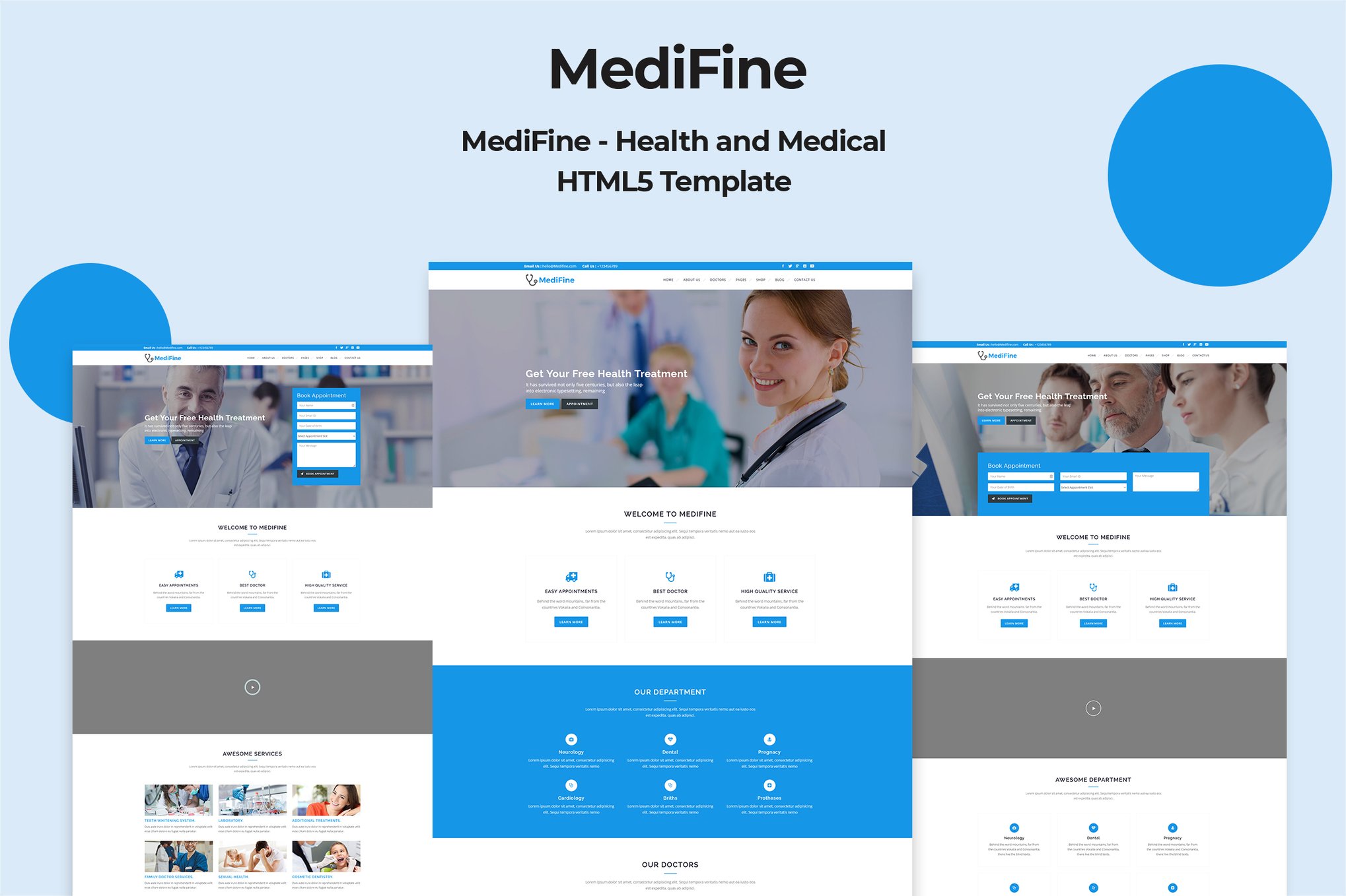 Imagen de portada de MediFine - Health and Medical HTML Template (plantilla web)
