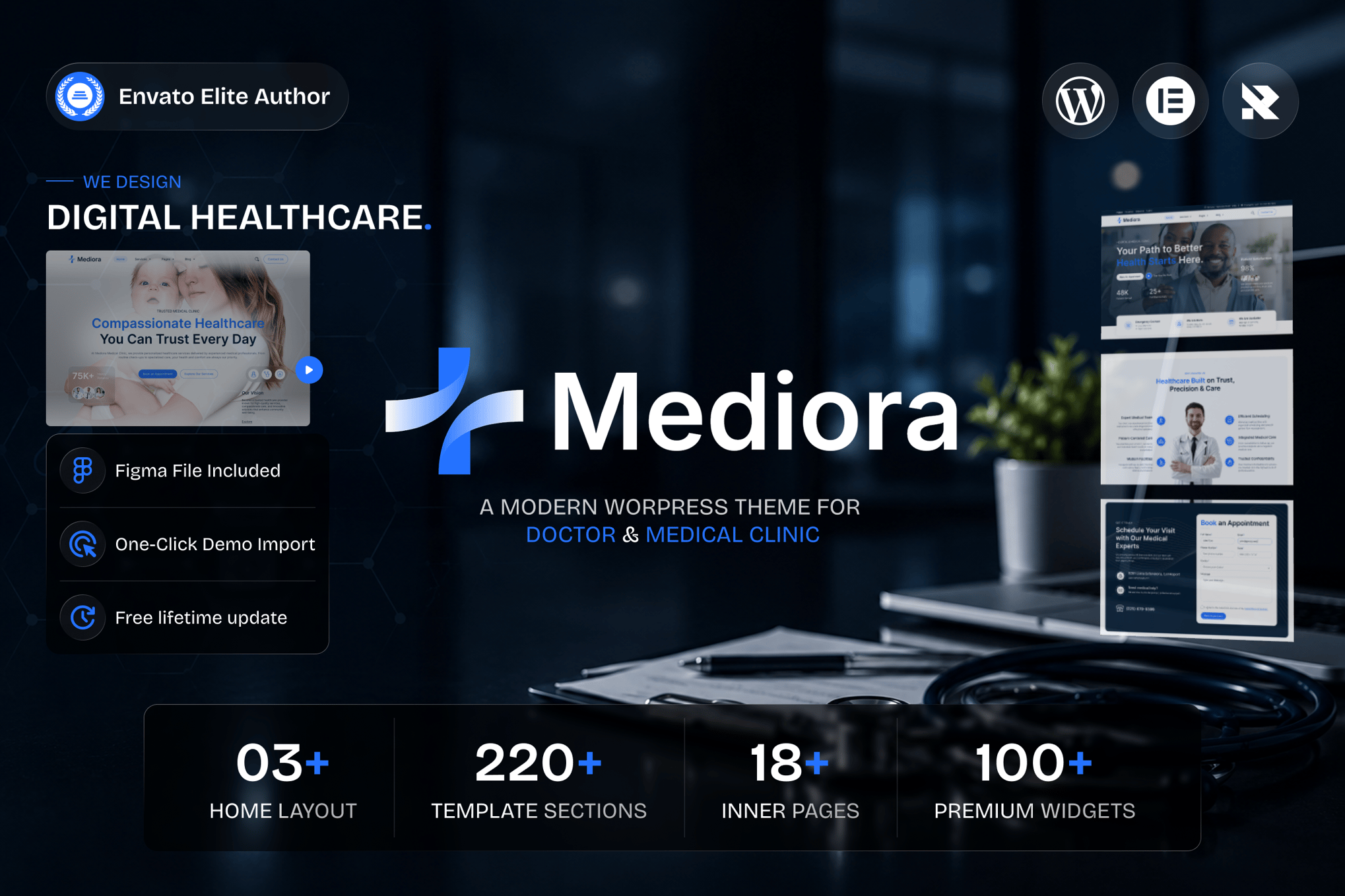 Imagen de portada de Mediora - Doctor & Medical Clinic WordPress Theme (tema)