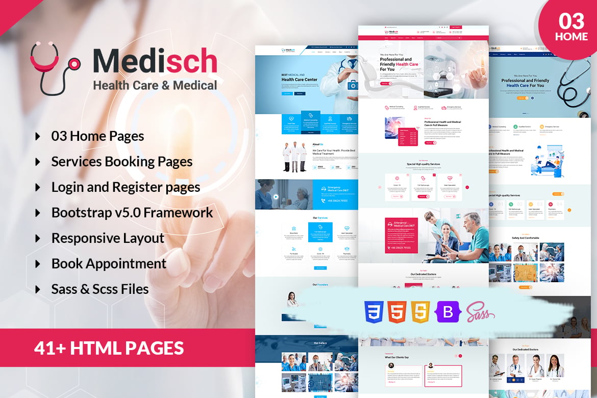 Imagen de portada de Medisch health care appointment HTML template (plantilla web)