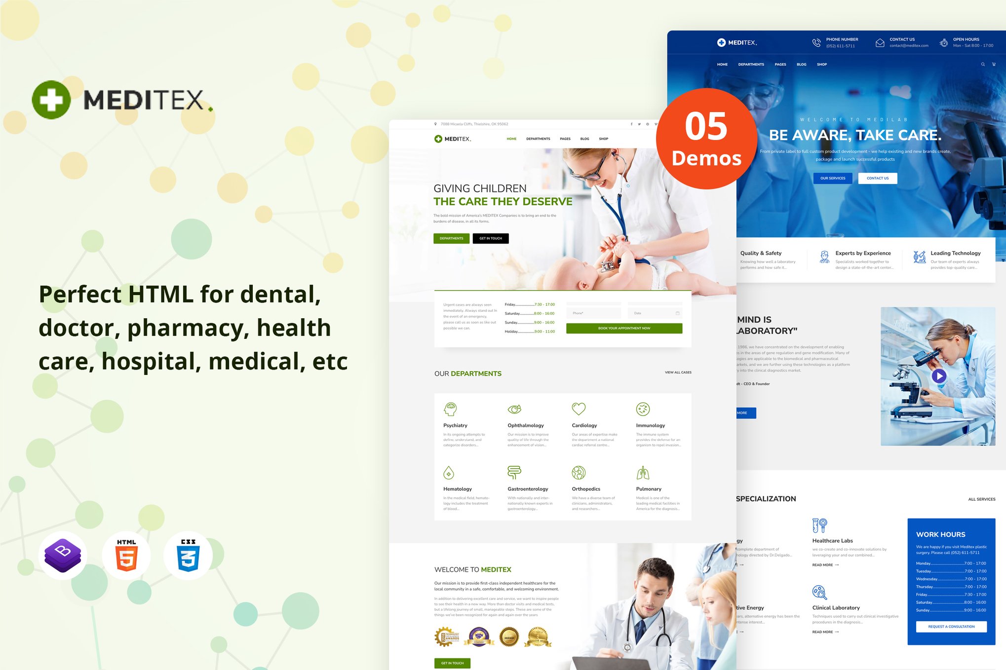 Imagen de portada de Meditex - Health and Medical HTML Template (plantilla web)
