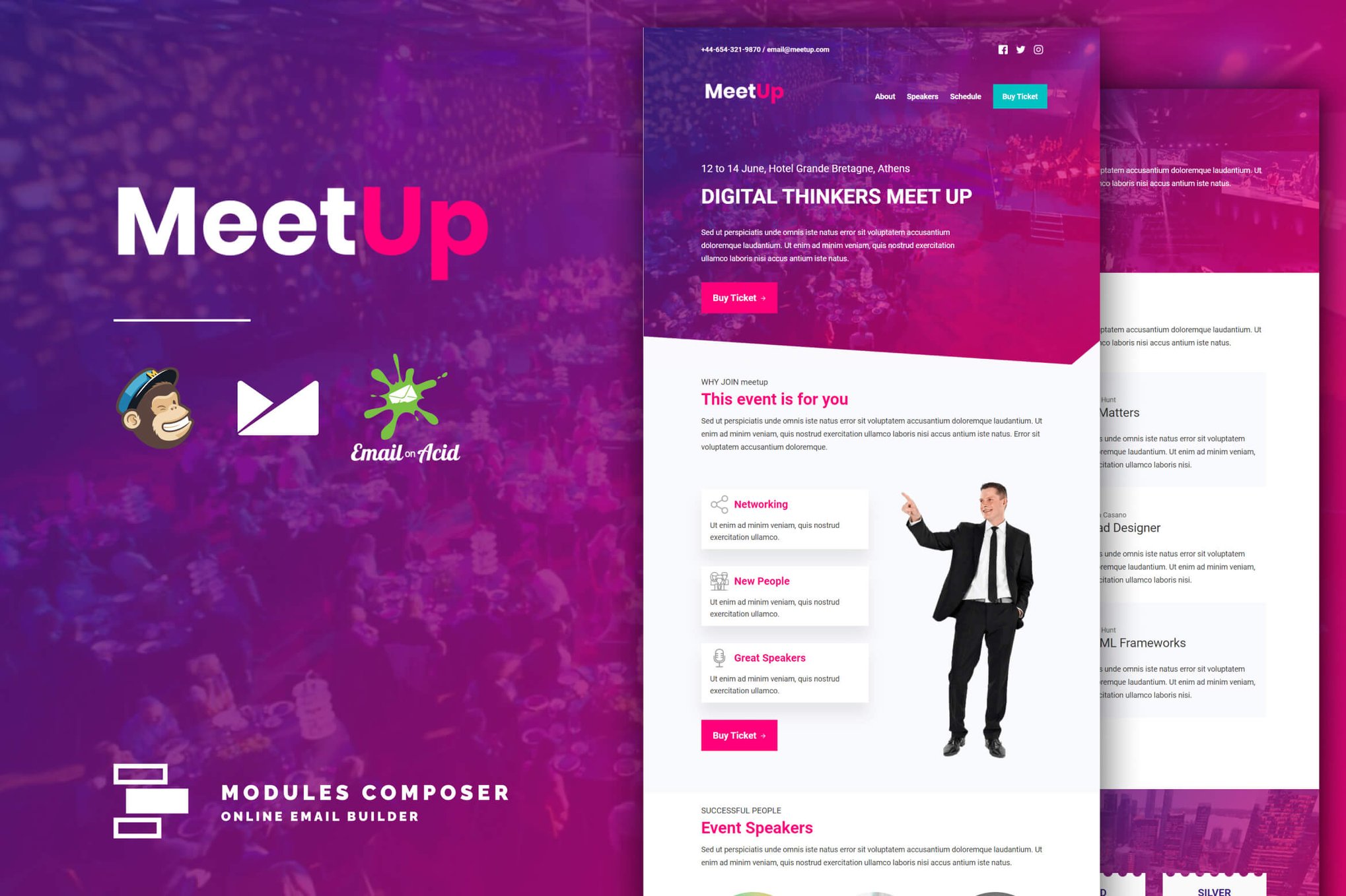 Imagen de portada de MeetUp - Event / Conference Responsive Email (plantilla web)