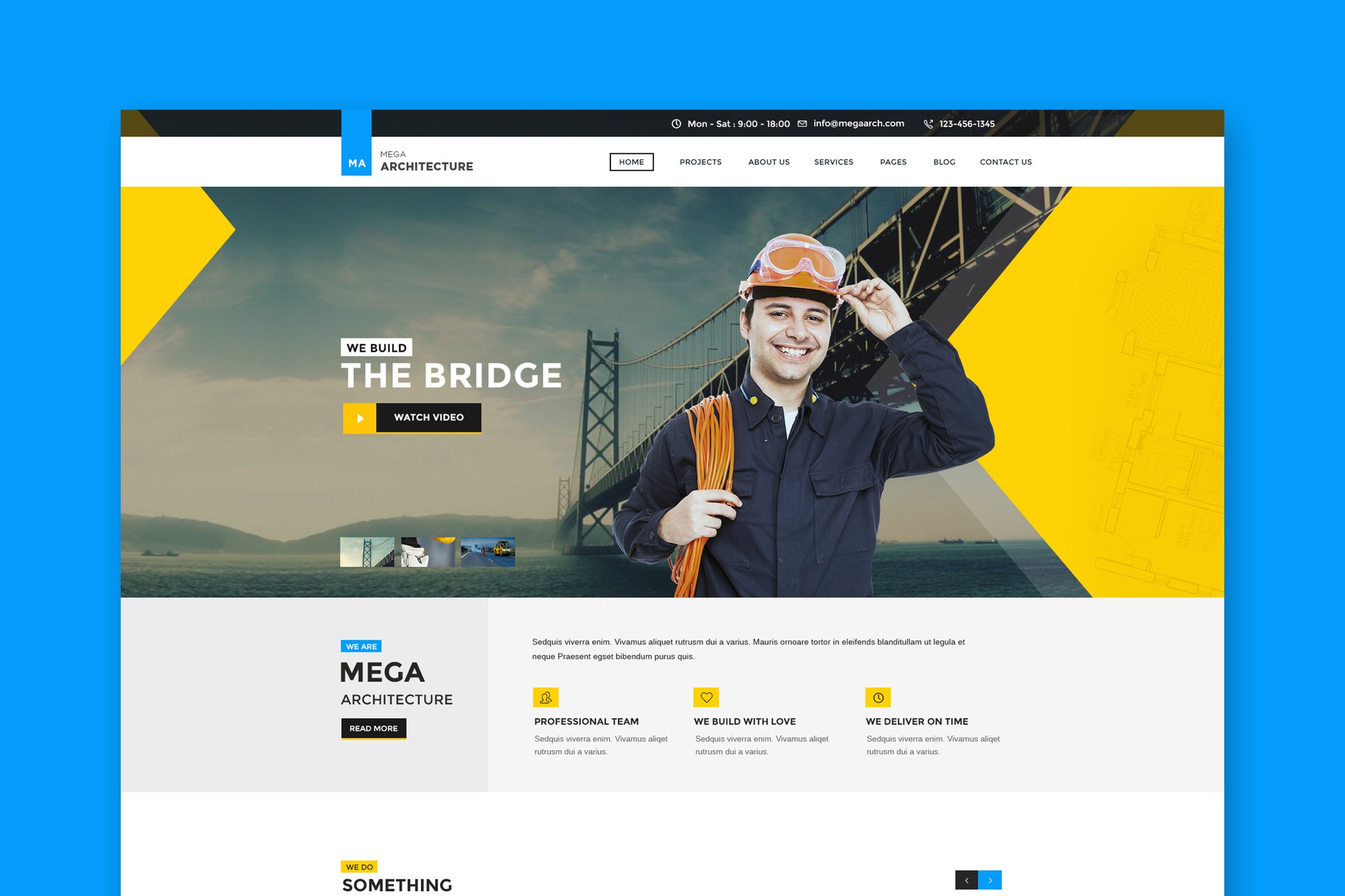 Imagen de portada de Mega Architecture: Construction, Building Template (plantilla web)