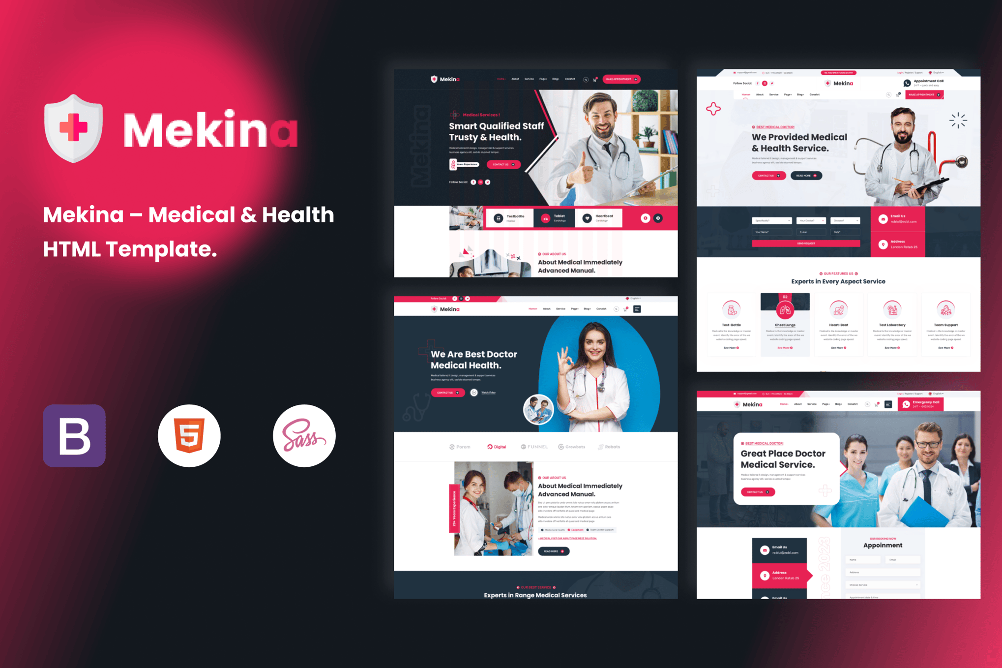 Imagen de portada de Mekina - Medical & Health HTML5 Template (plantilla web)