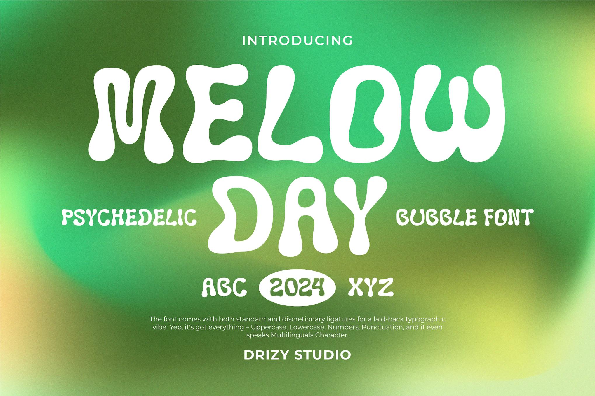 Imagen de portada de Melowday - Psychedelic Bubble Font (fuente)