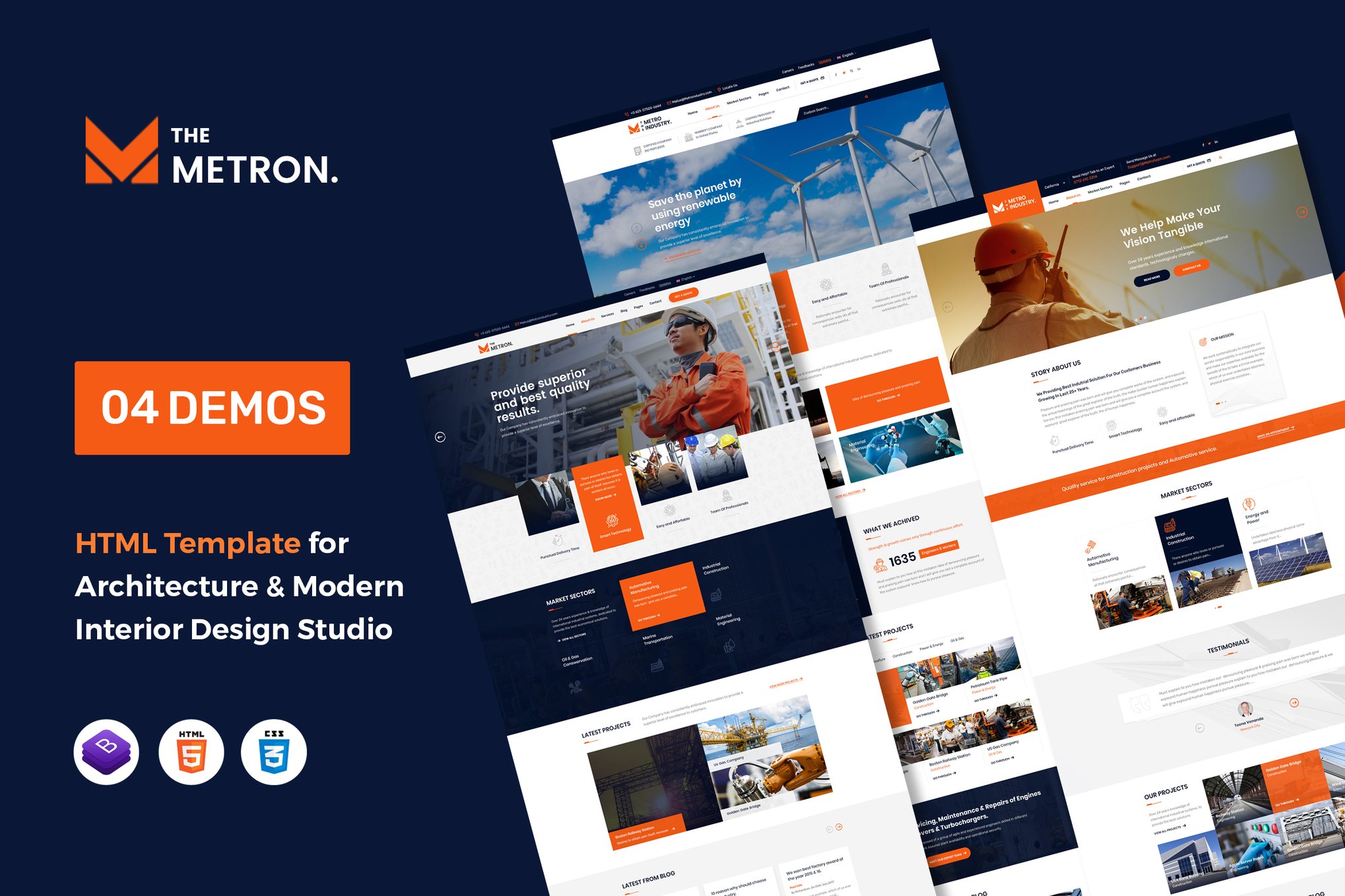 Imagen de portada de METRON - Industrial Business HTML Template (plantilla web)