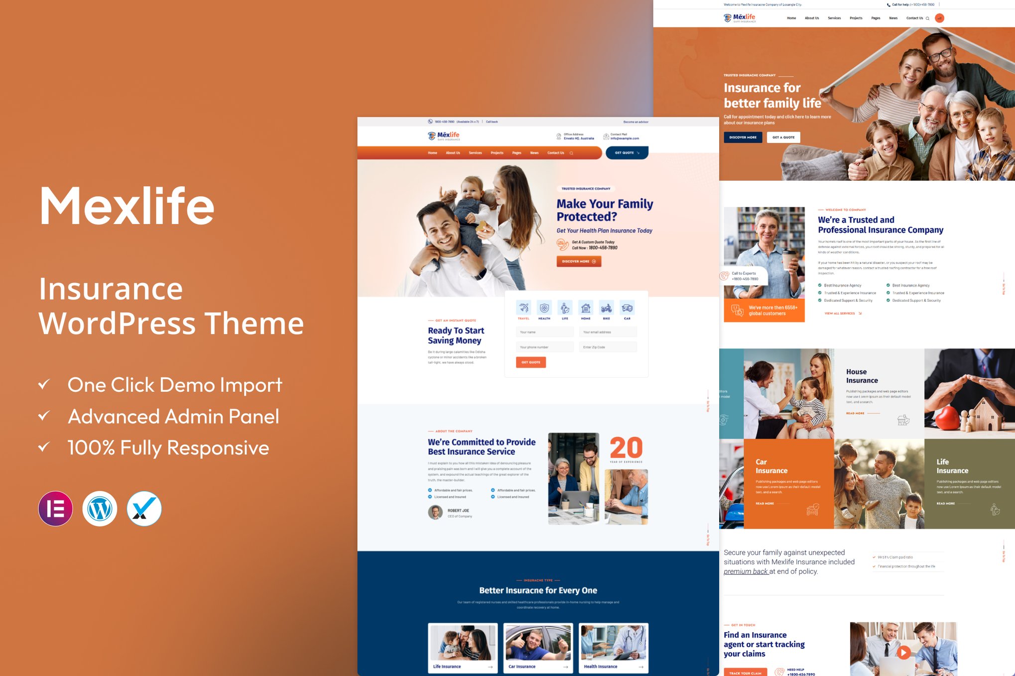 Imagen de portada de Mexlife - Insurance WordPress Theme for Agencies (tema)