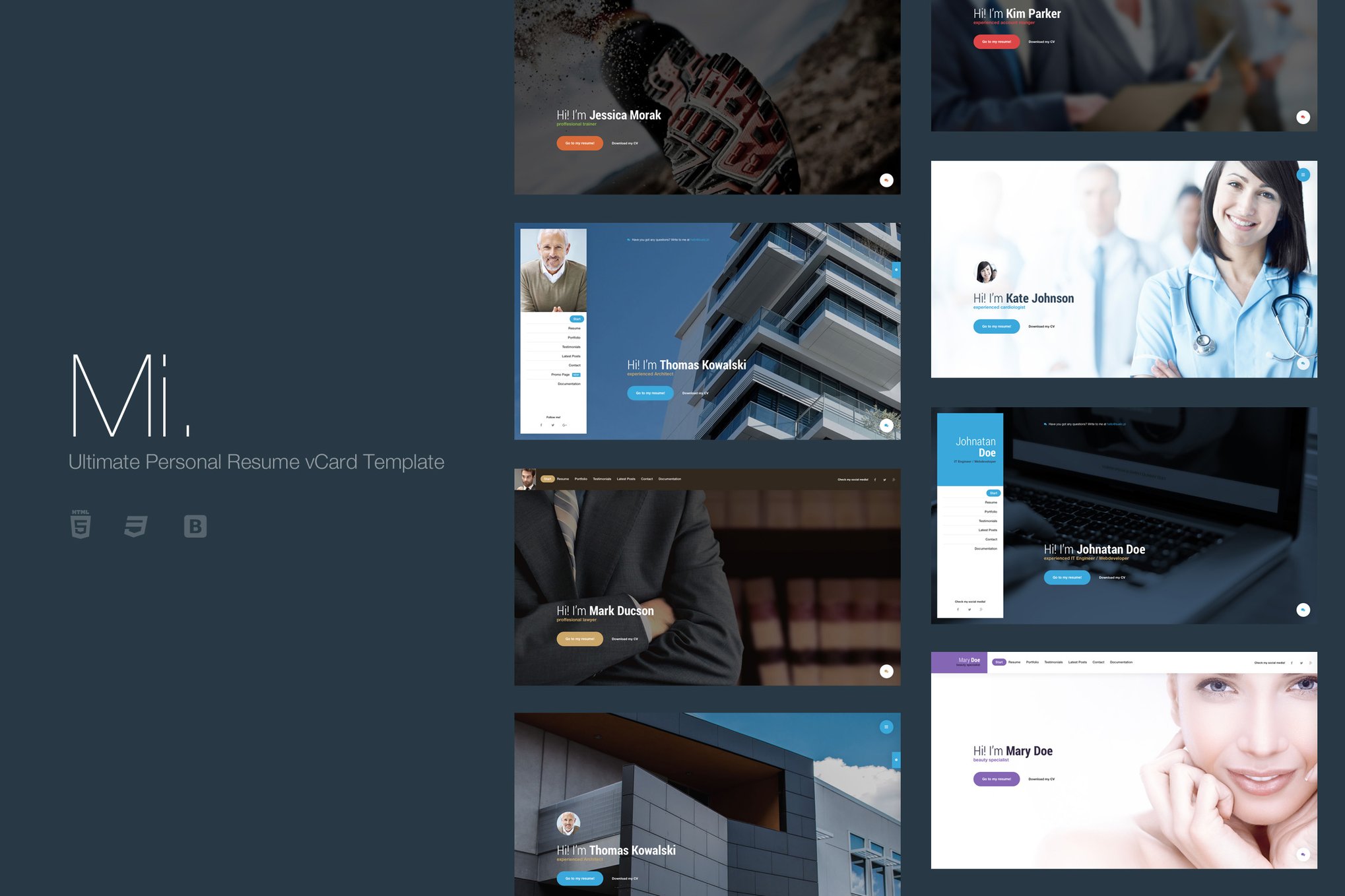 Imagen de portada de Mi. - Ultimate Personal Resume vCard Template (plantilla web)