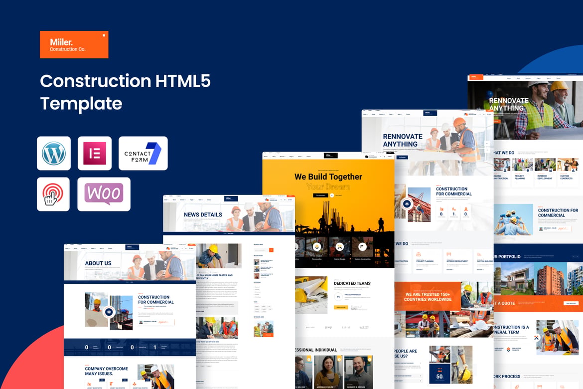 Imagen de portada de Miiler – Construction WordPress Theme (tema)
