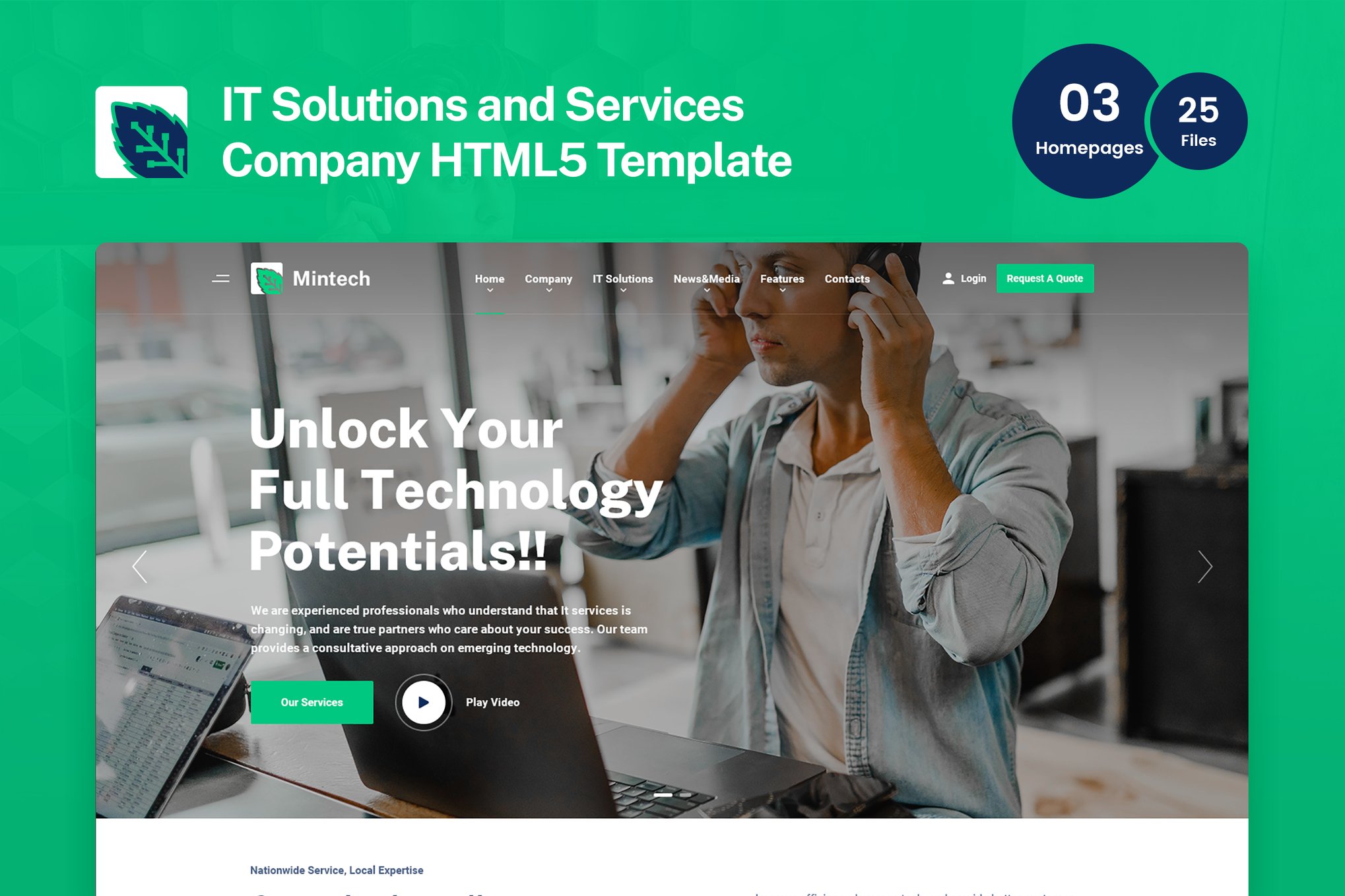 Imagen de portada de Mintech - IT Solutions & Services HTML5 Template (plantilla web)