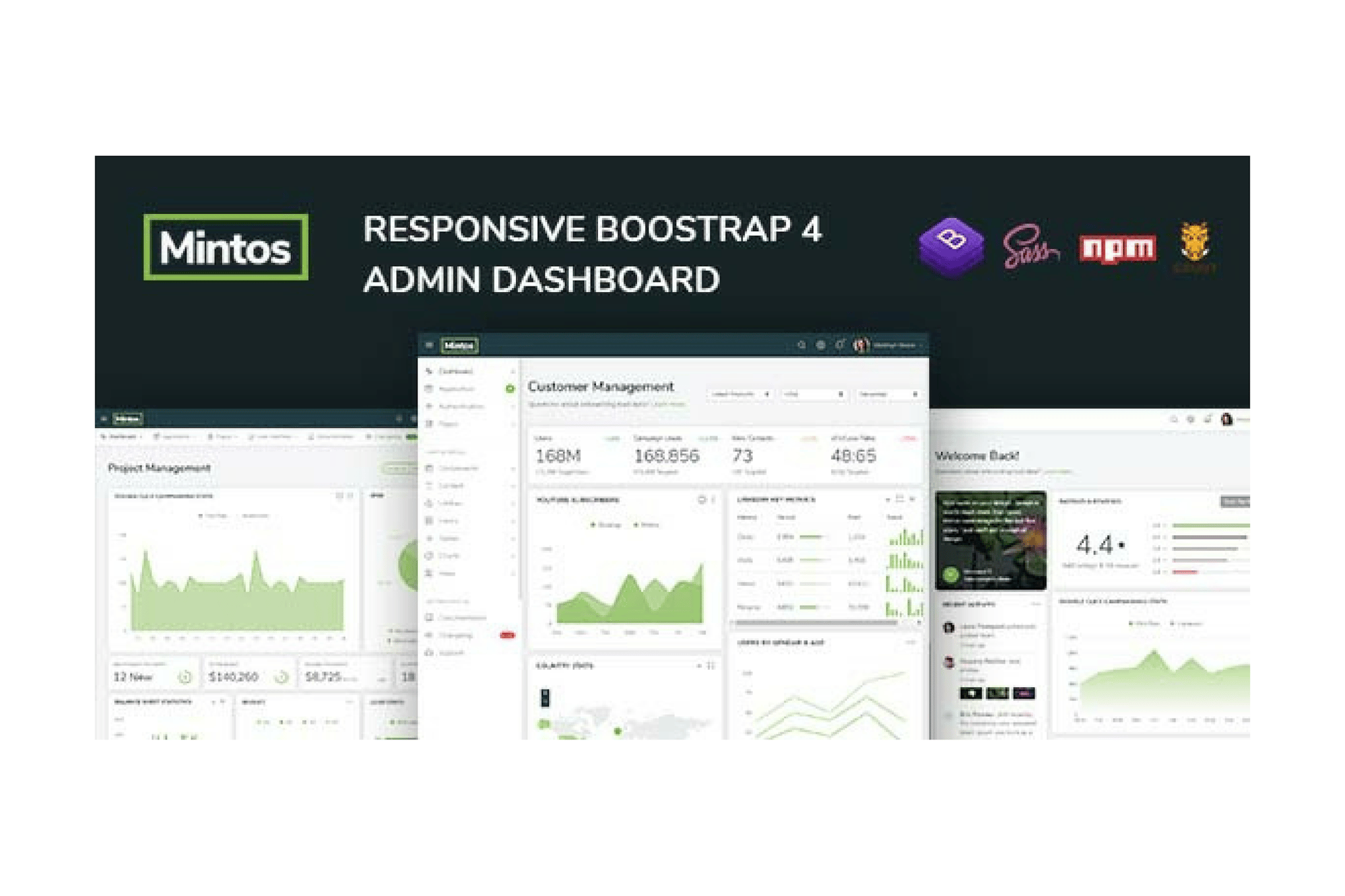 Imagen de portada de Mintos - Responsive Bootstrap 4 Admin Dashboard (plantilla web)