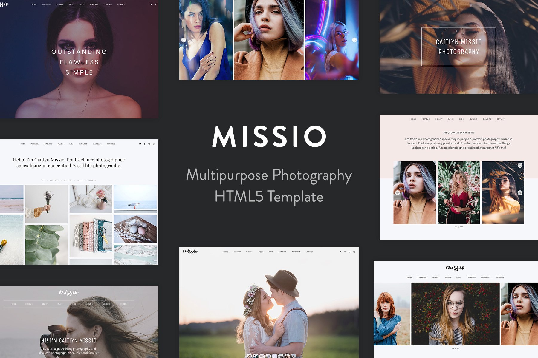 Imagen de portada de Missio Photography Template for Photography (plantilla web)