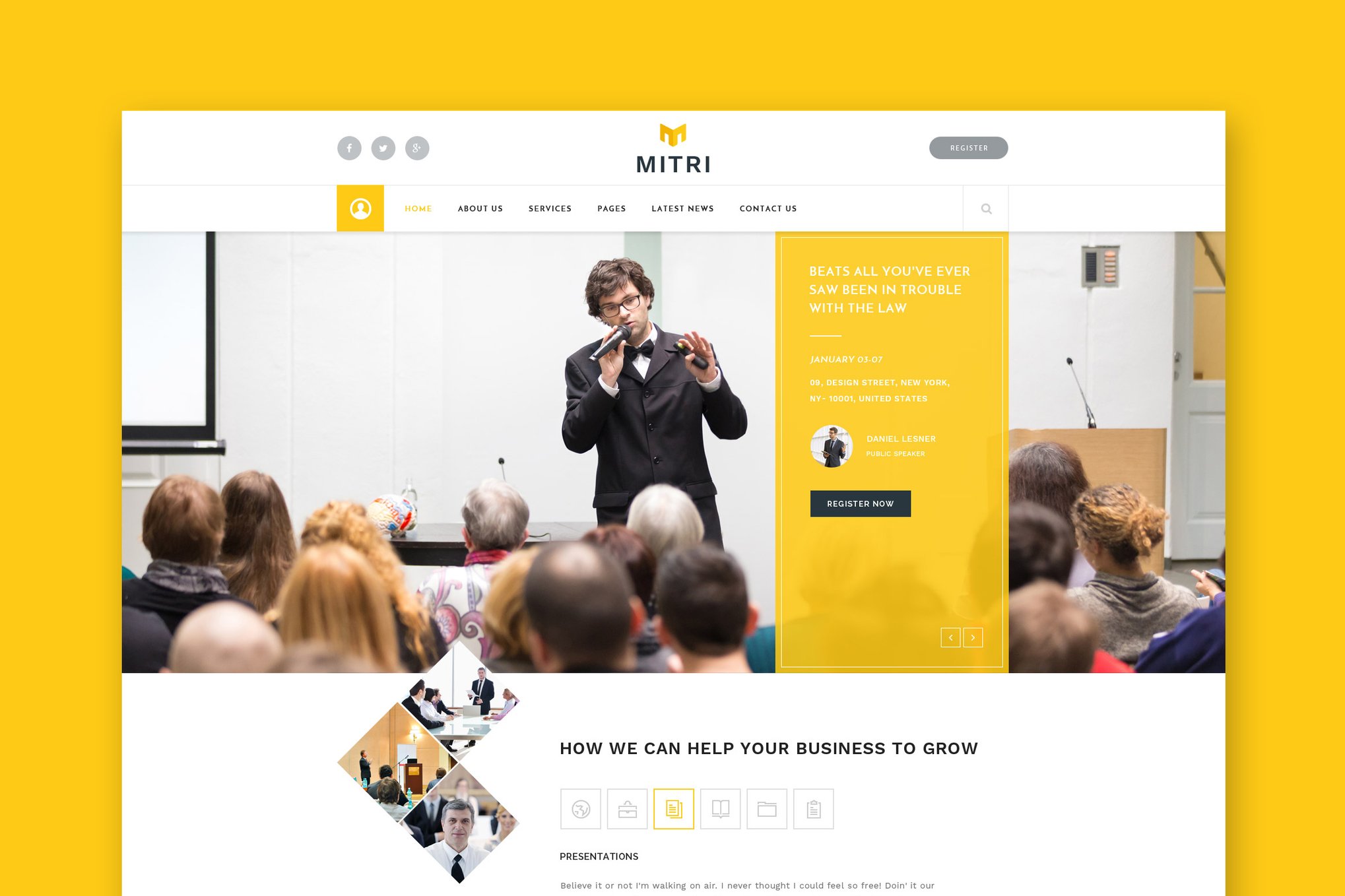 Imagen de portada de Mitri Events - Events & Conference HTML Template (plantilla web)