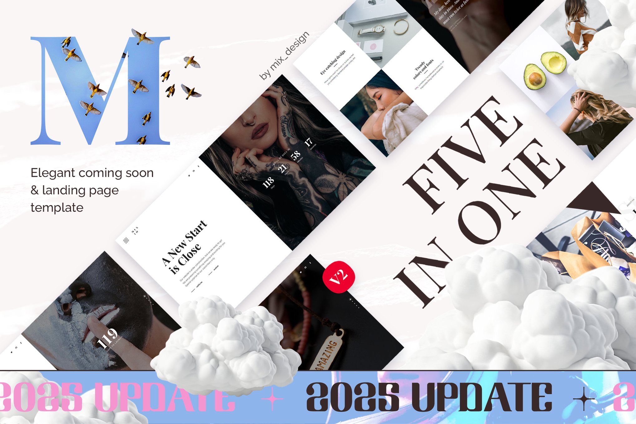 Imagen de portada de Mixio - Five in One Multipurpose Template (plantilla web)