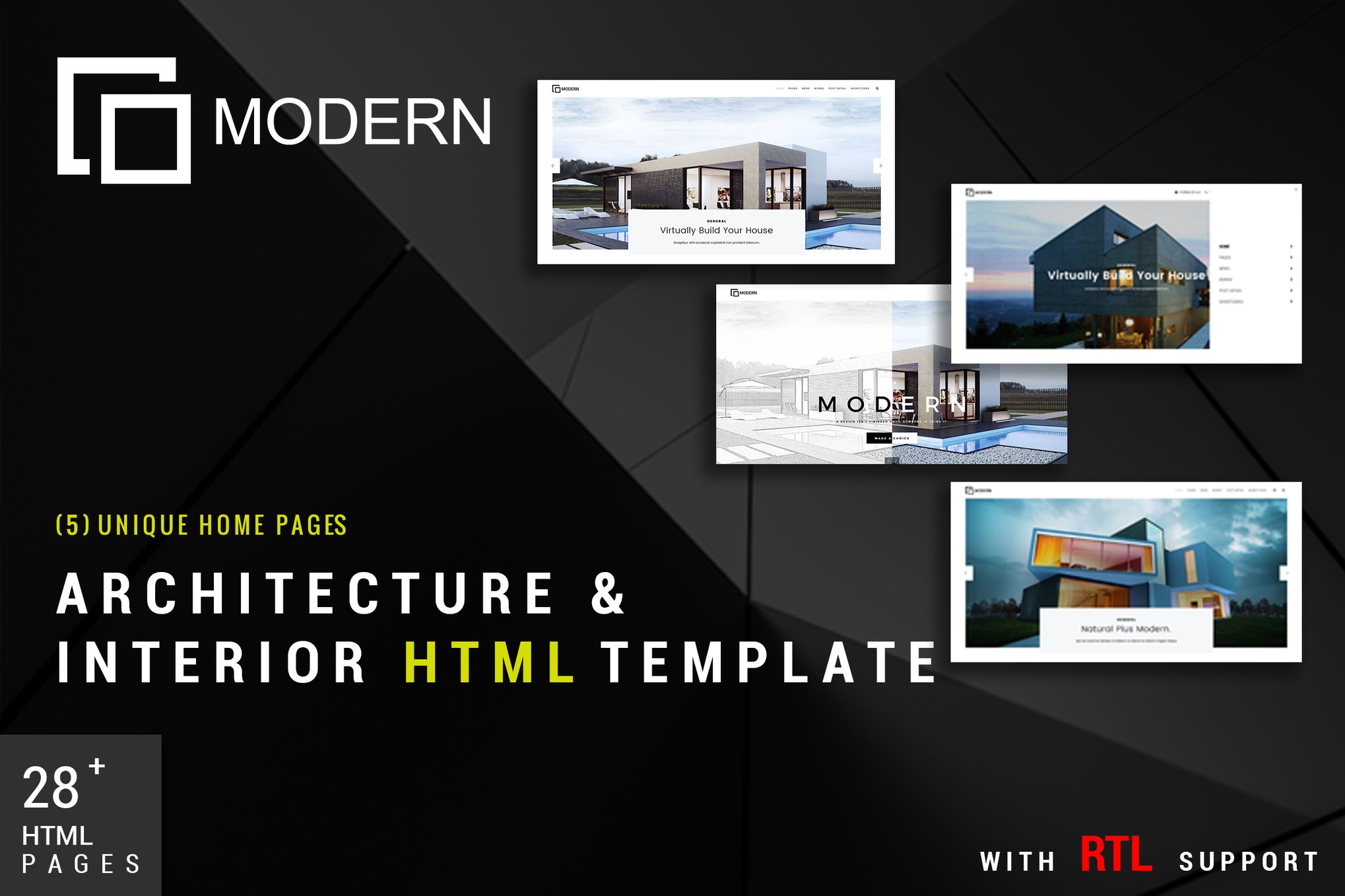 Imagen de portada de Modern Architecture Interior Template (plantilla web)