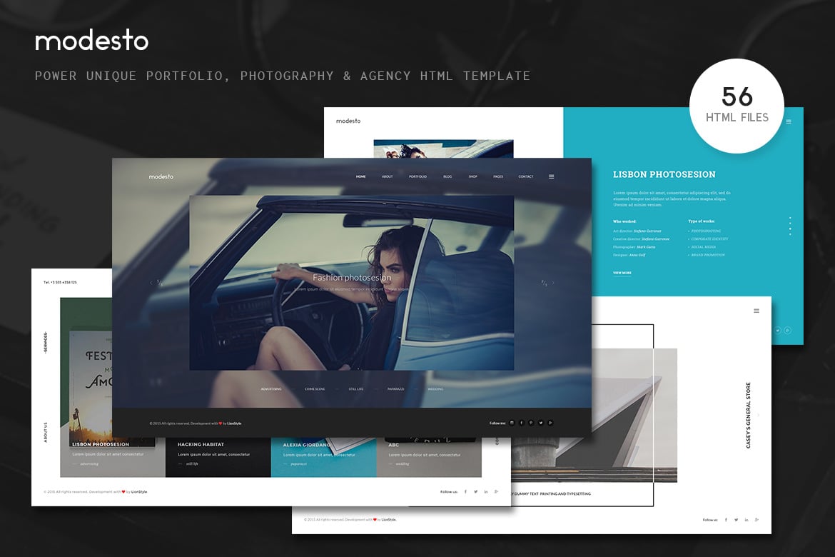 Imagen de portada de Modesto - Portfolio, Photography Html Template (plantilla web)