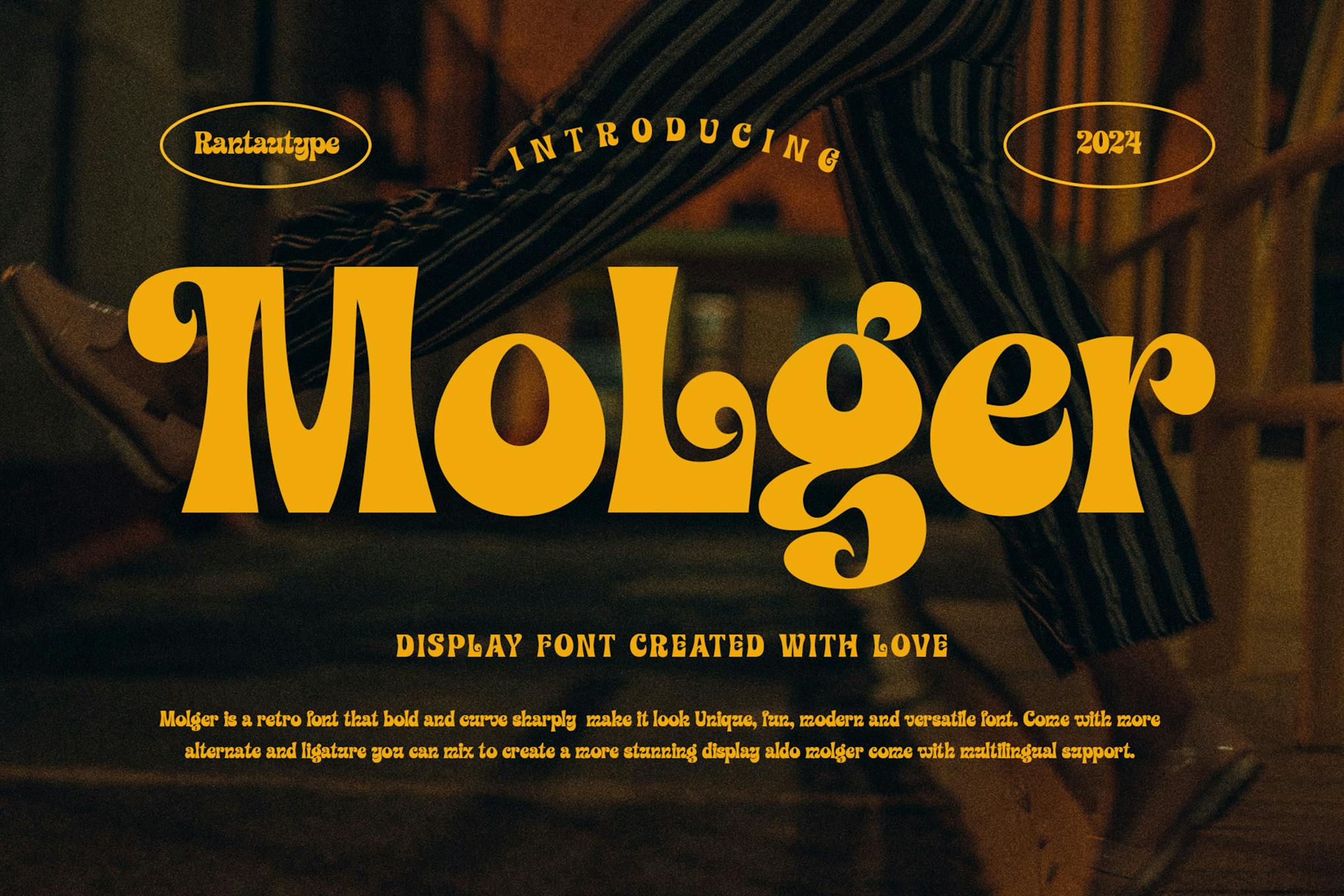 Imagen de portada de Molger Retro Display Font (fuente)