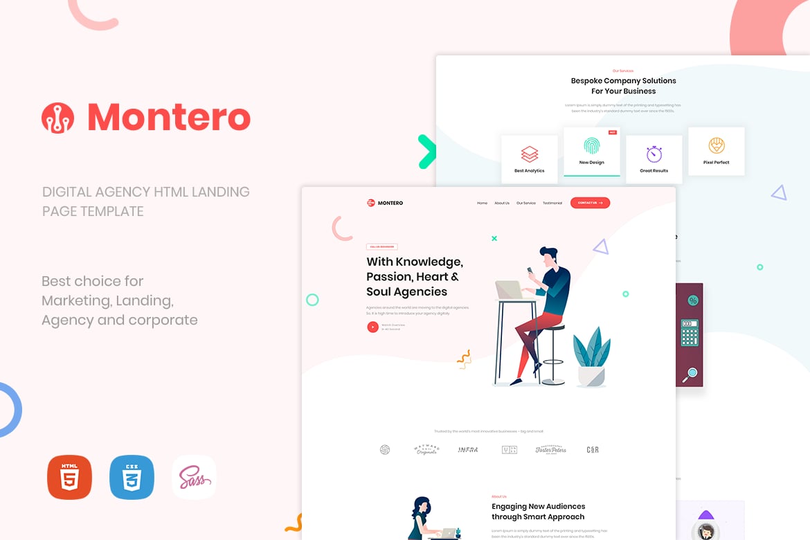 Imagen de portada de Montero | One Page Parallax HTML5 Template (plantilla web)