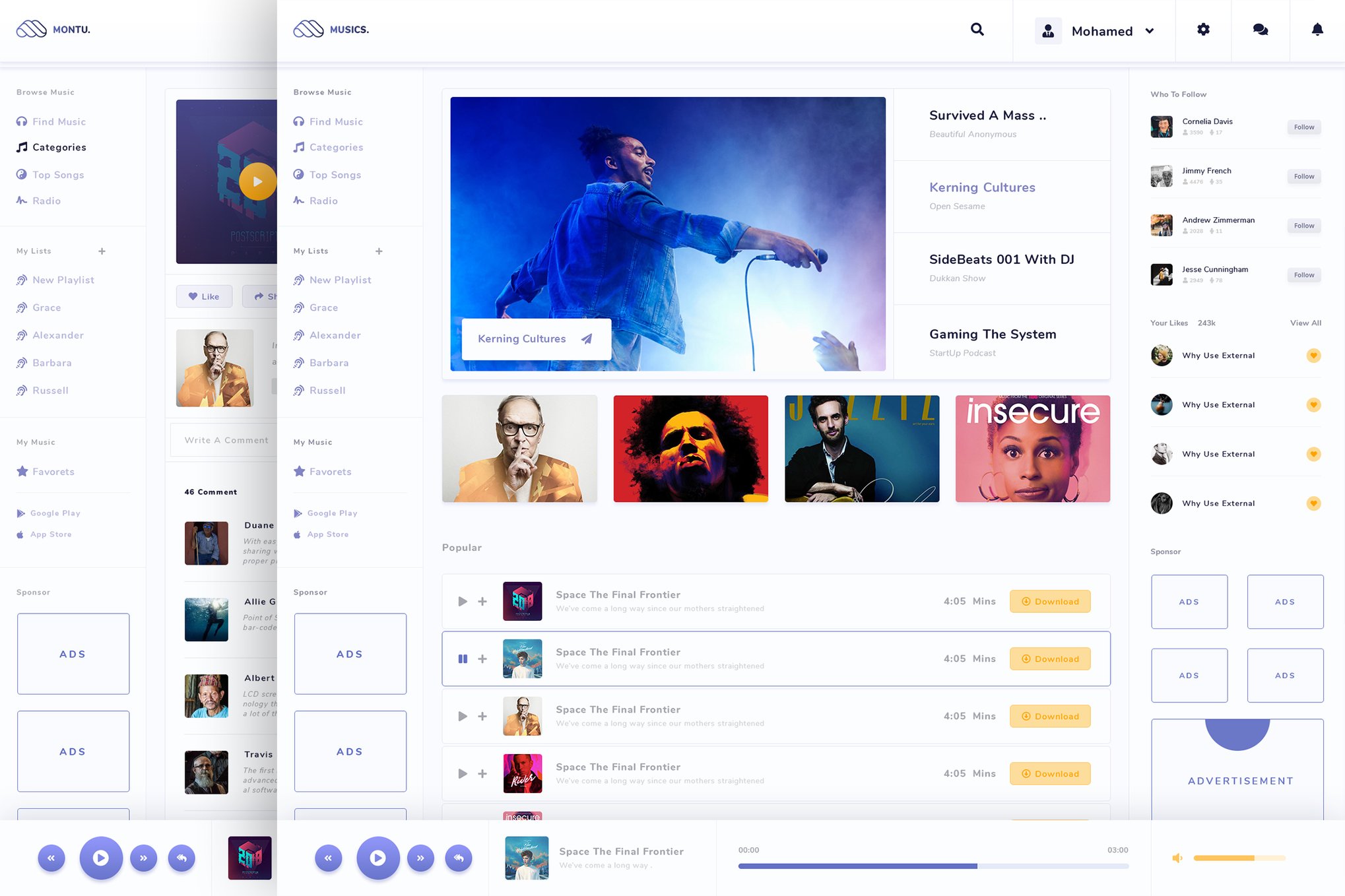 Imagen de portada de Montu - Admin For Social Music Sharing Platform (plantilla web)