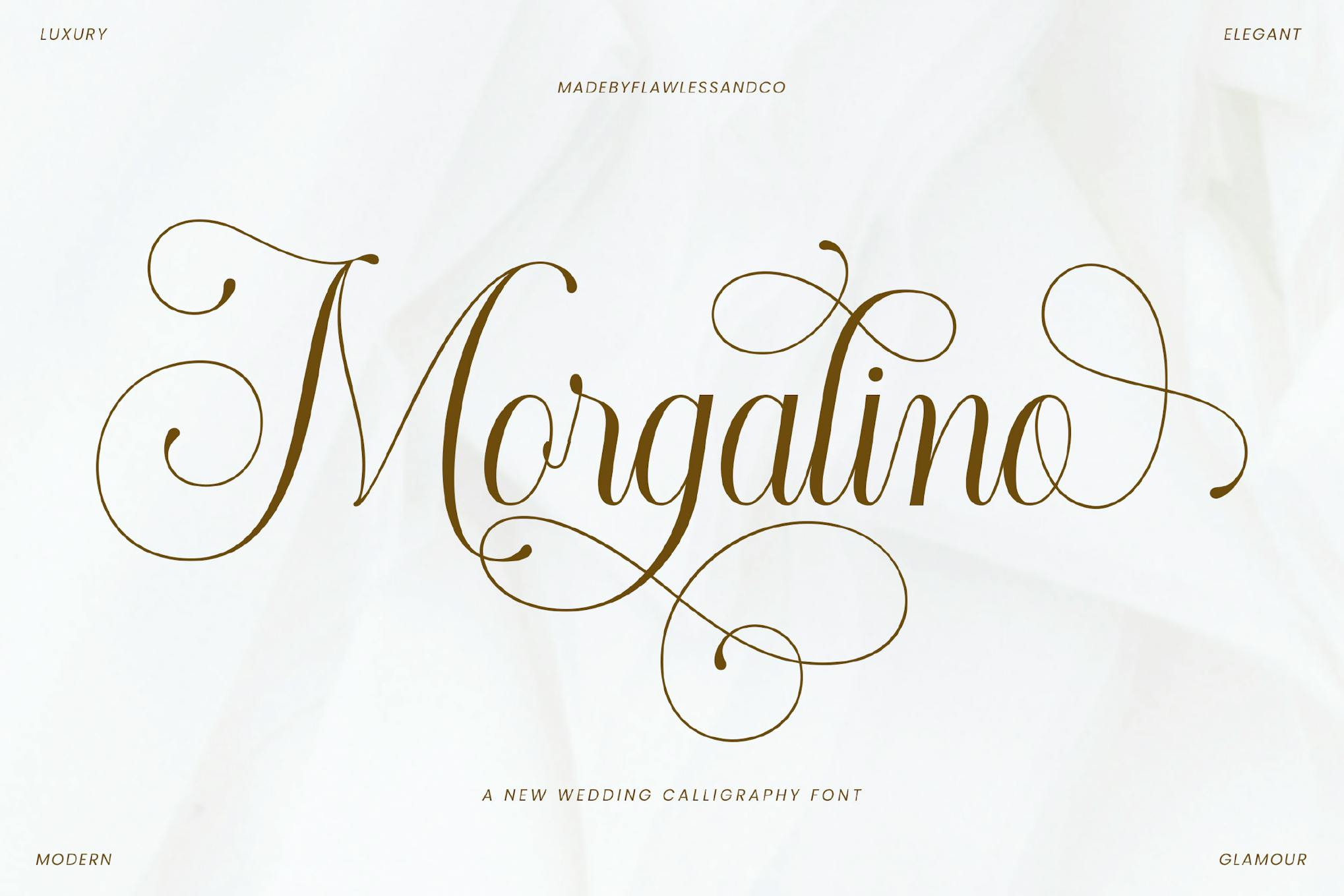 Imagen de portada de Morgalino - Wedding Calligraphy Font (fuente)