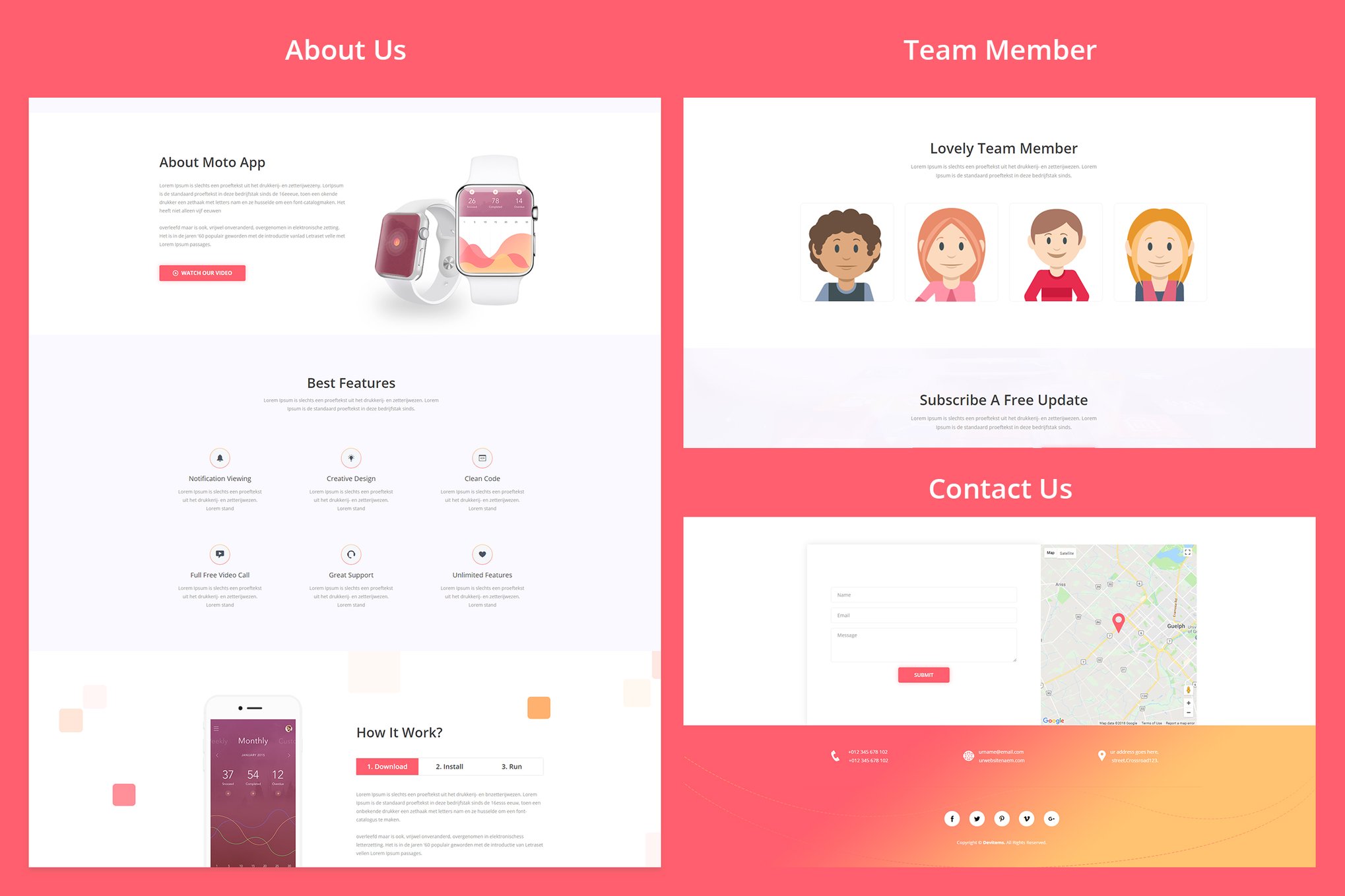 Imagen de portada de Moto – Multipurpose Landing Page Template (plantilla web)