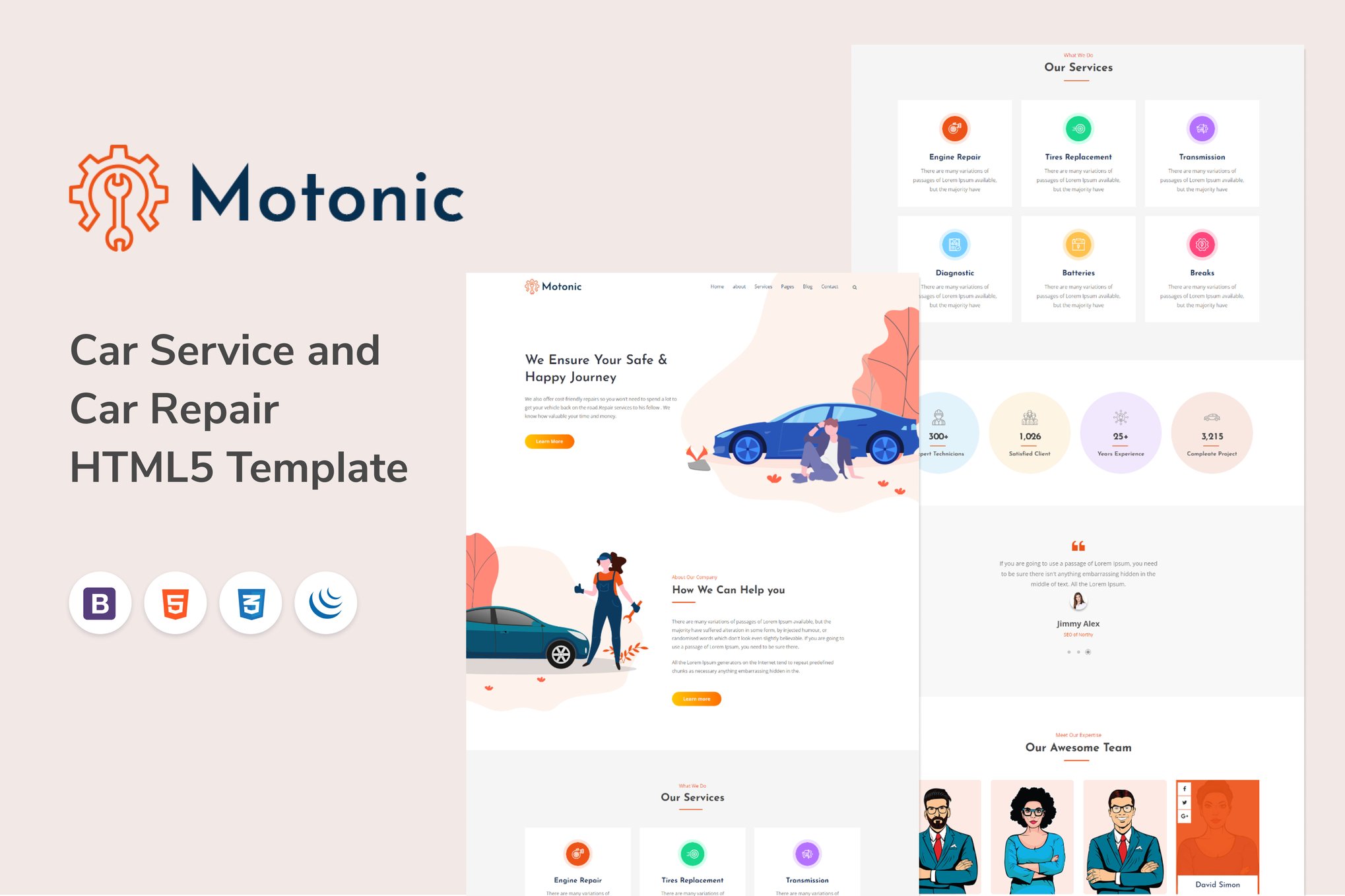 Imagen de portada de Motonic - Car Service and Car Repair HTML5 Templat (plantilla web)