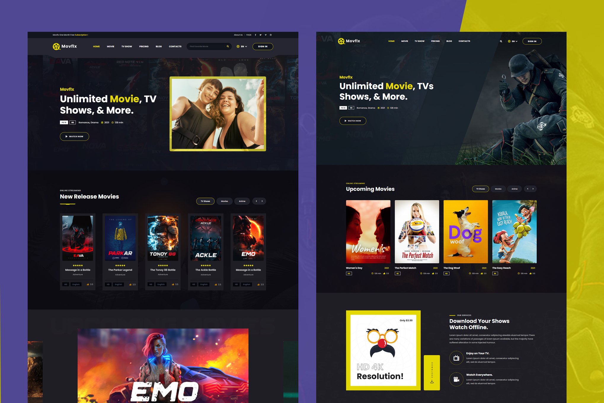 Imagen de portada de Movflx - Video Production and Movie HTML5 Template (plantilla web)