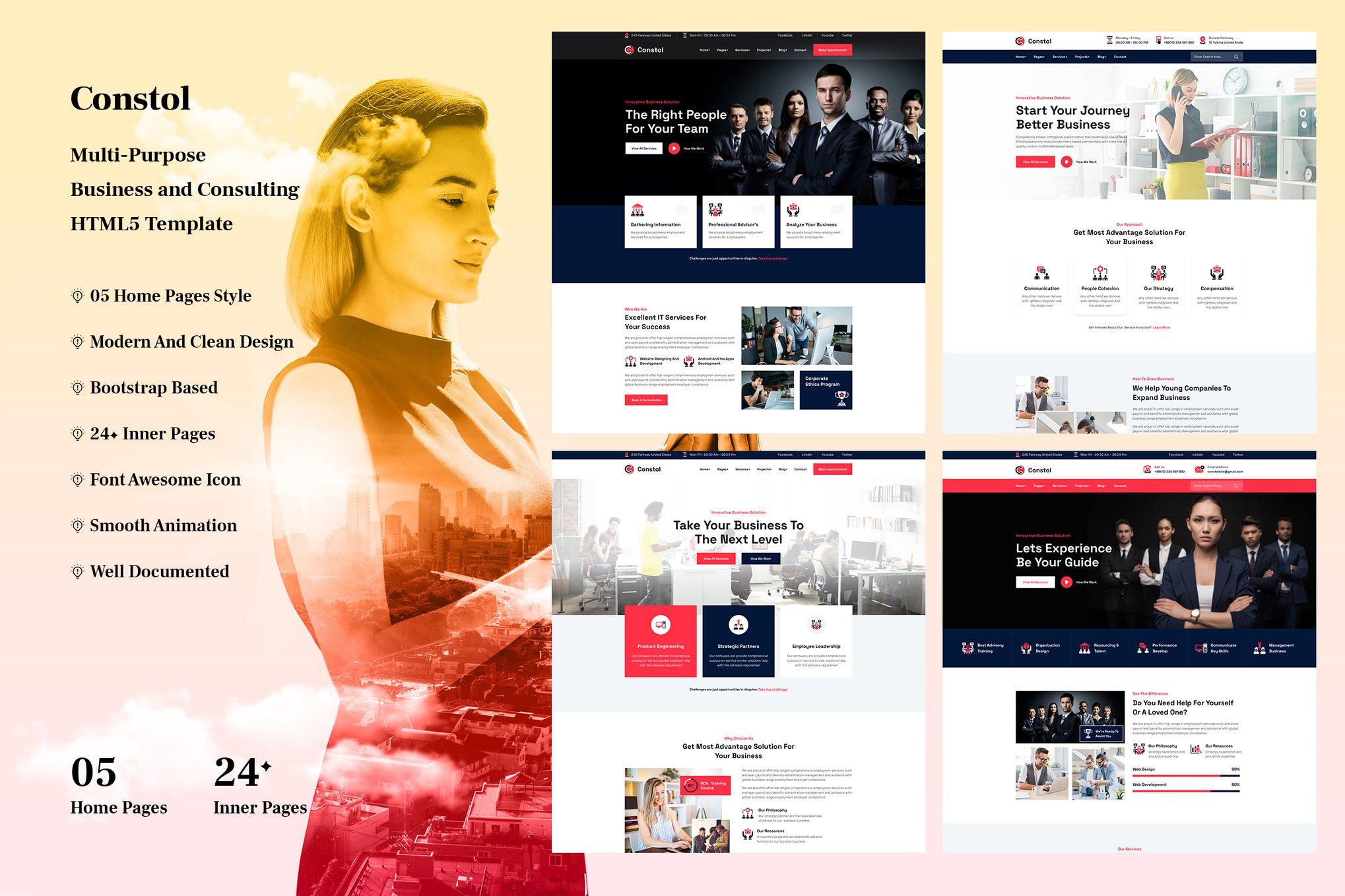 Imagen de portada de Multi-Purpose Business & Consulting HTML5 Template (plantilla web)