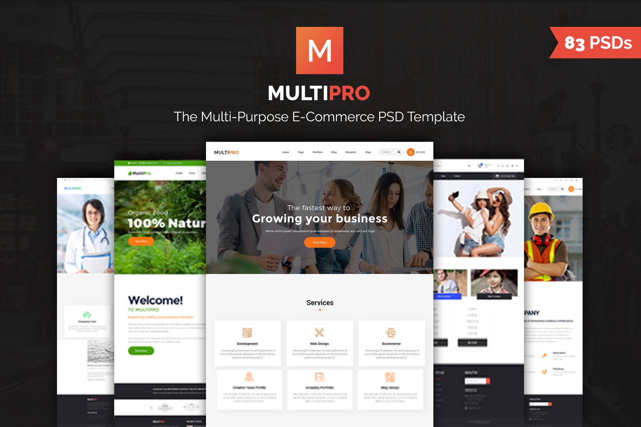 Imagen de portada de MultiPro | Multi-Purpose ECommerce PSD Template (plantilla web)