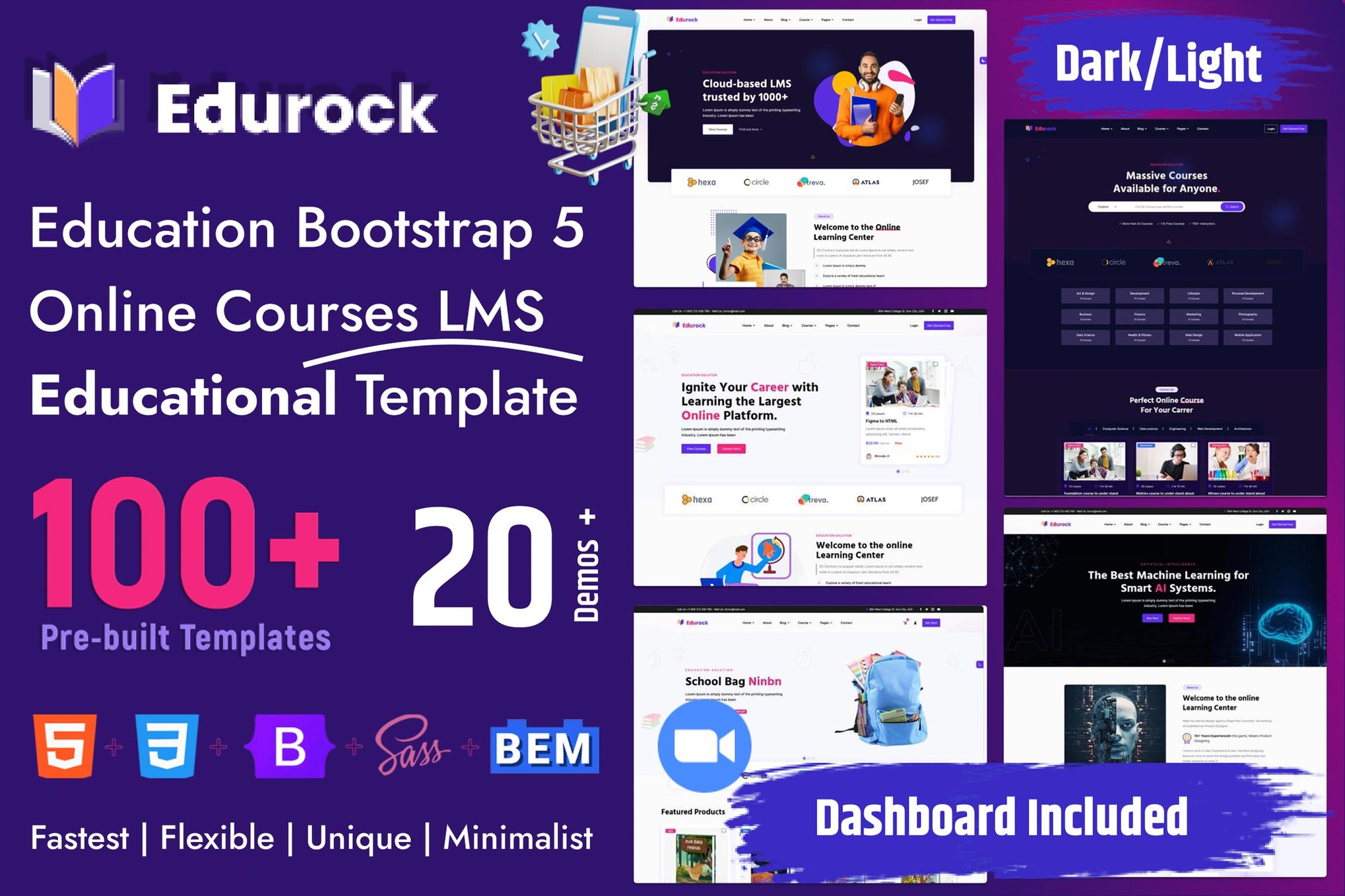 Imagen de portada de Multipurpose Bootstrap 5 Education Template (plantilla web)