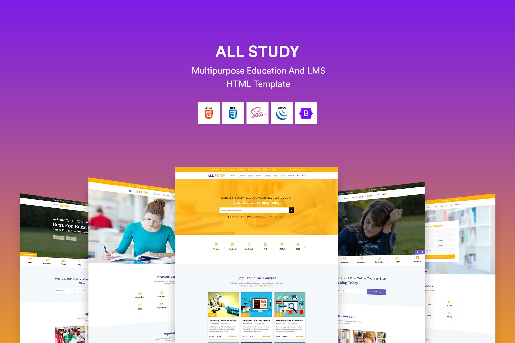 Imagen de portada de Multipurpose Education HTML Template (plantilla web)