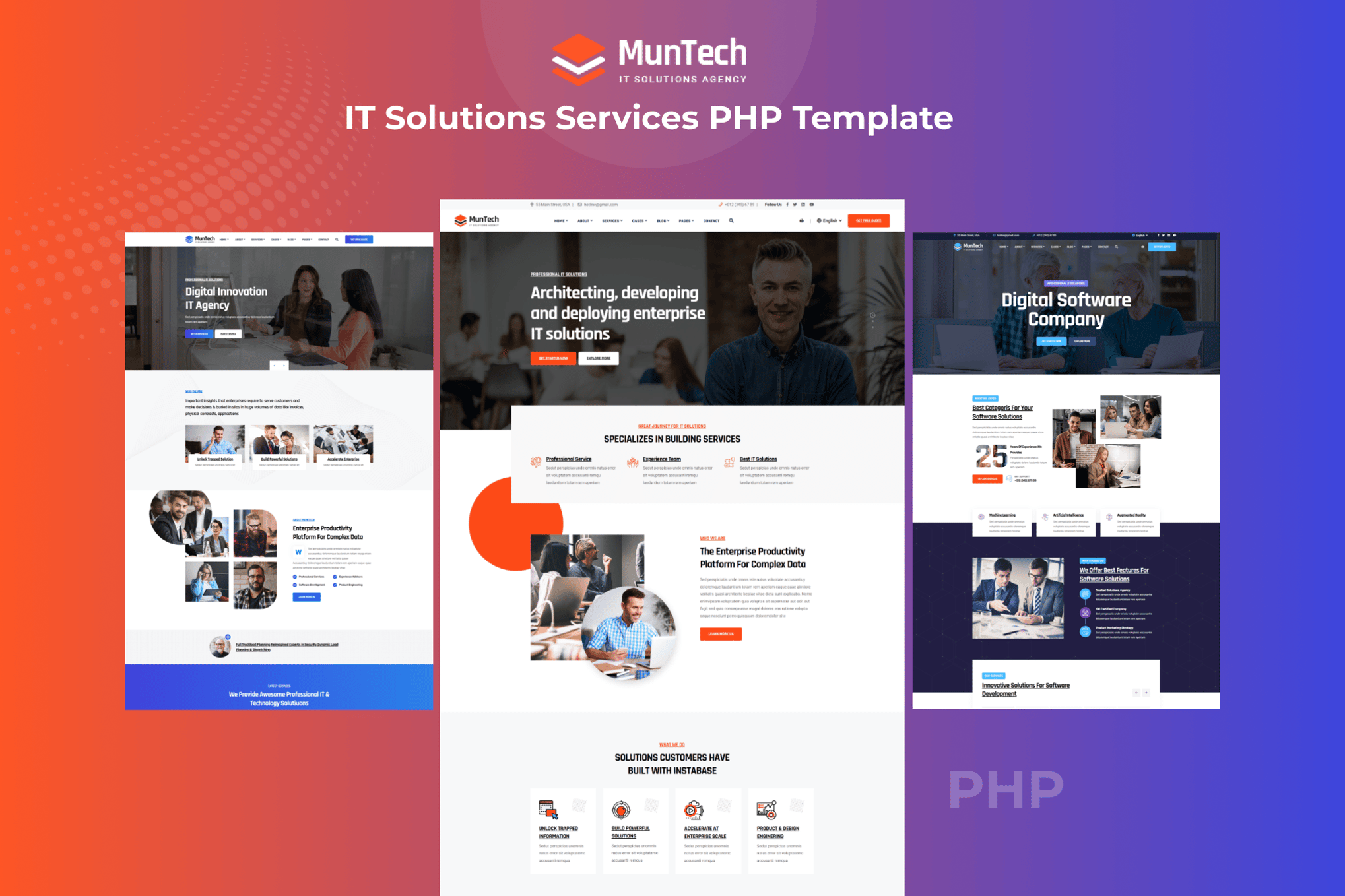 Imagen de portada de Munteh - IT Solutions Services PHP Template (plantilla web)