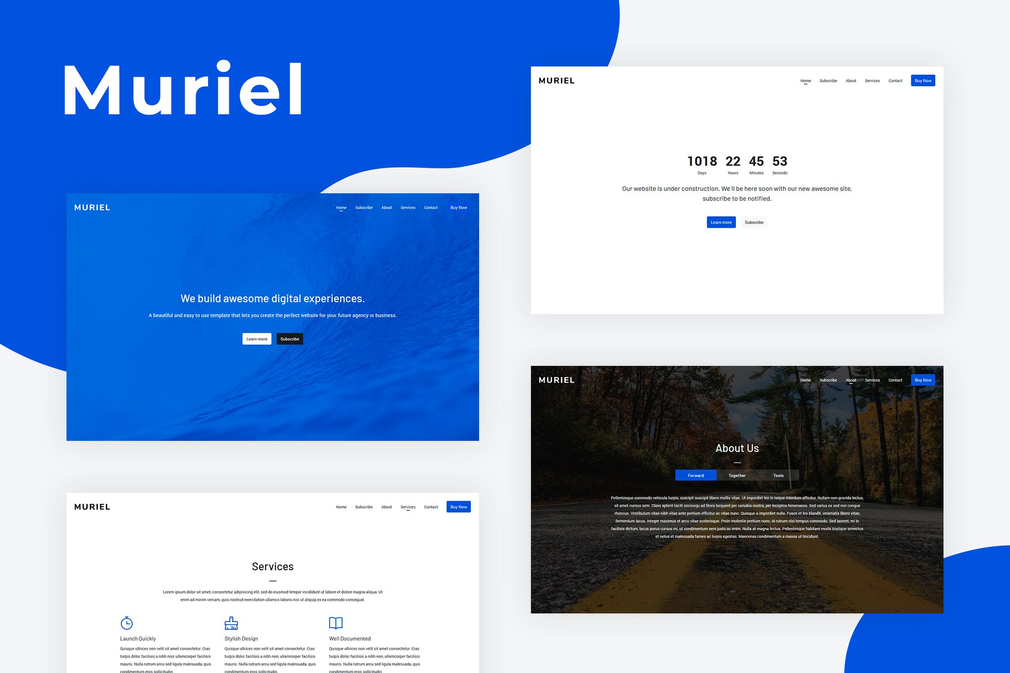 Imagen de portada de Muriel - Responsive Coming Soon Template (plantilla web)