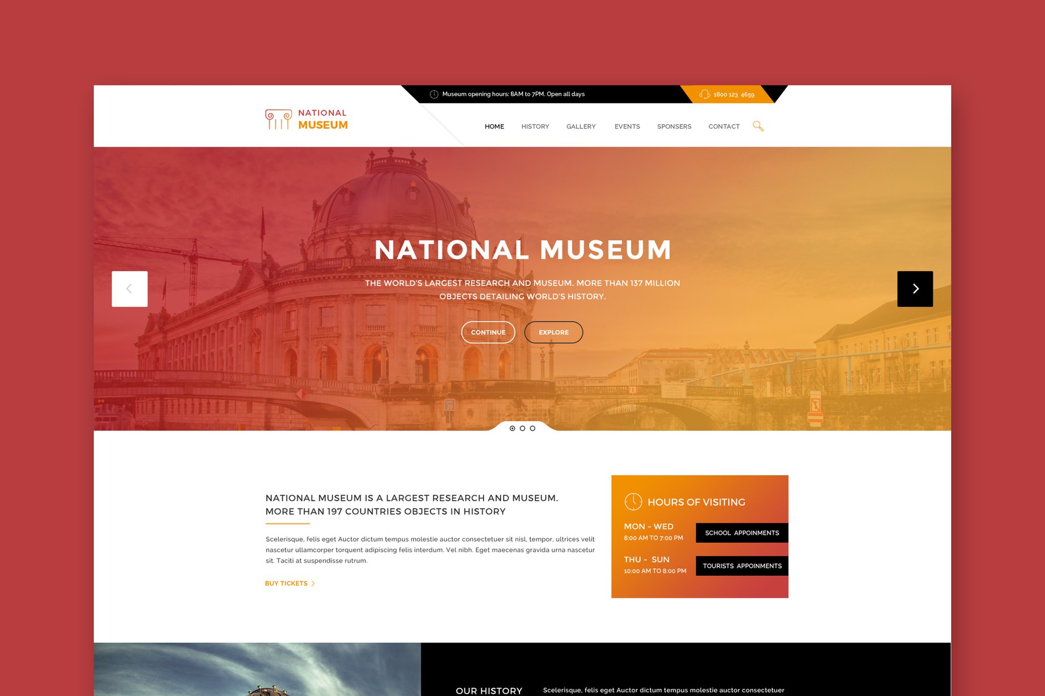 Imagen de portada de Museum - Premium HTML Template (plantilla web)