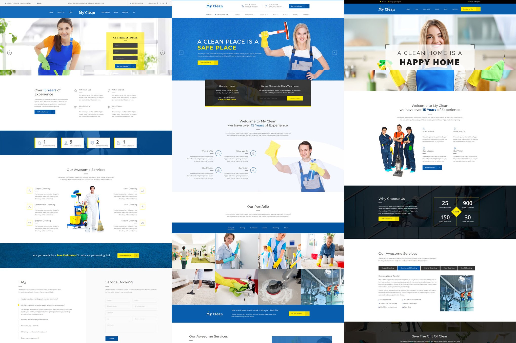Imagen de portada de MyClean - Cleaning Company Responsive Template (plantilla web)
