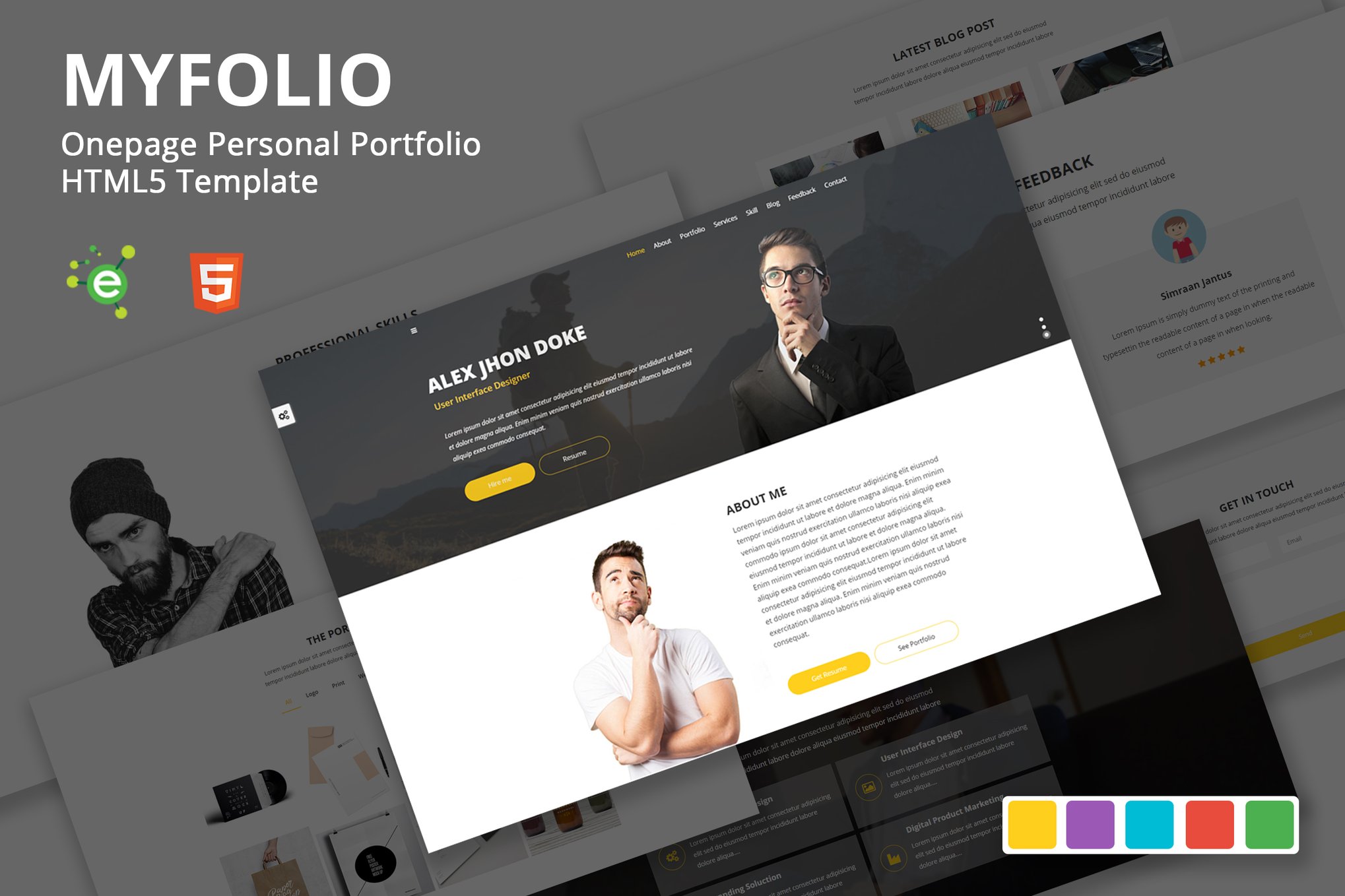 Imagen de portada de Myfolio - Personal Portfolio HTML5 Template (plantilla web)