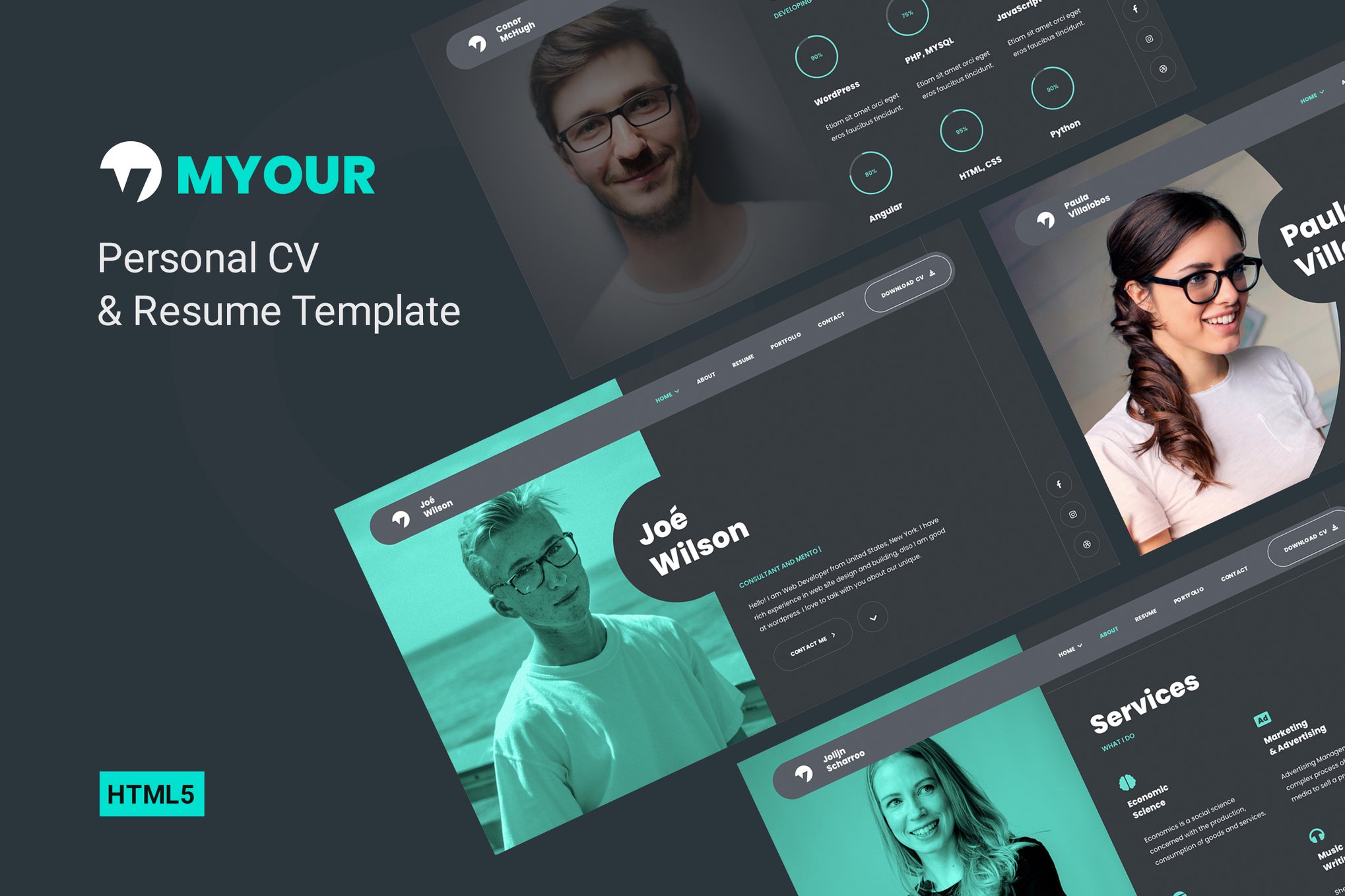 Imagen de portada de Myour - CV Resume Template (plantilla web)