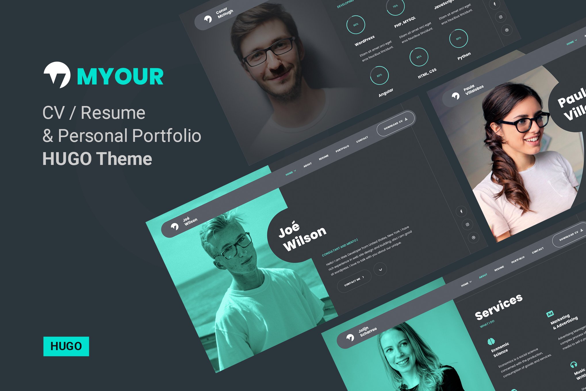 Imagen de portada de Myour - Resume CV Portfolio Hugo Theme (plantilla web)