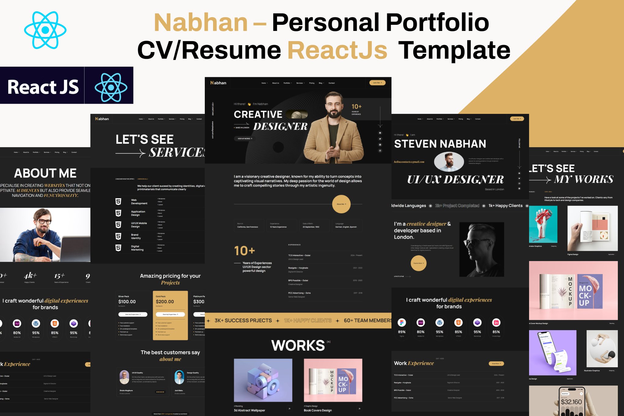 Imagen de portada de Nabhan-Personal Portfolio / CV ReactJs Template (plantilla web)