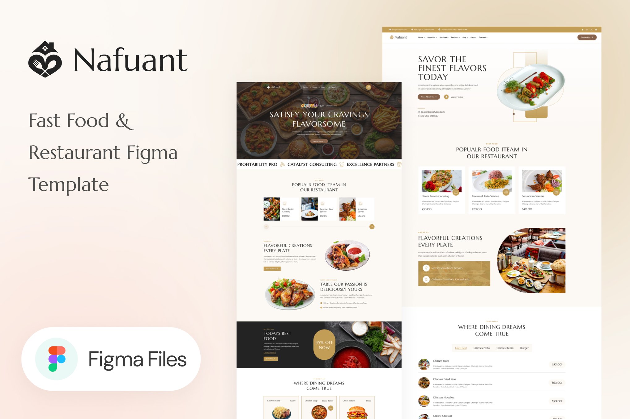 Imagen de portada de Nafuant - Fast Food & Restaurant Figma Template (plantilla web)