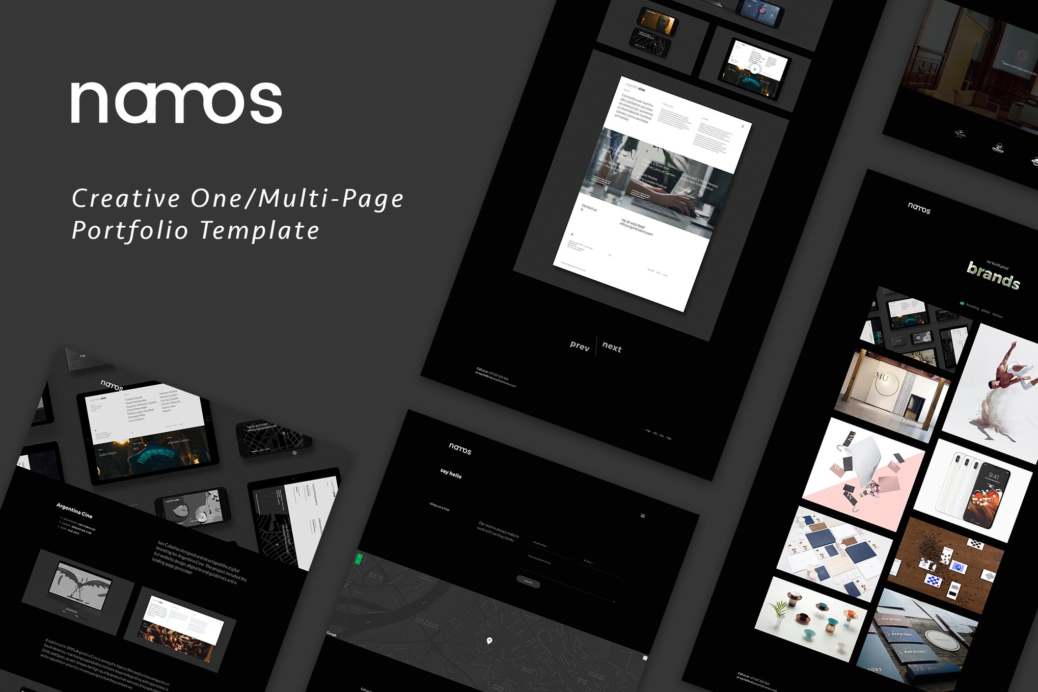 Imagen de portada de Namos - Creative One/Multi-Page Portfolio Template (plantilla web)