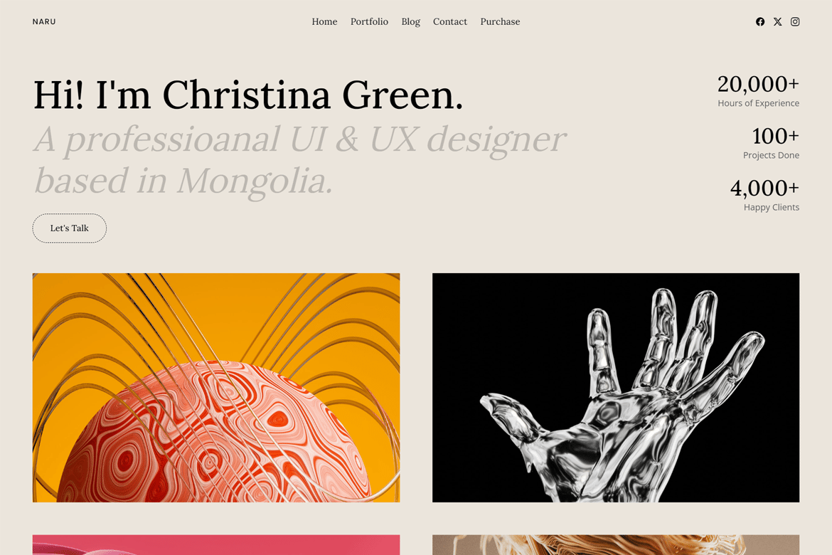 Imagen de portada de Naru - Personal Portfolio Template (plantilla web)