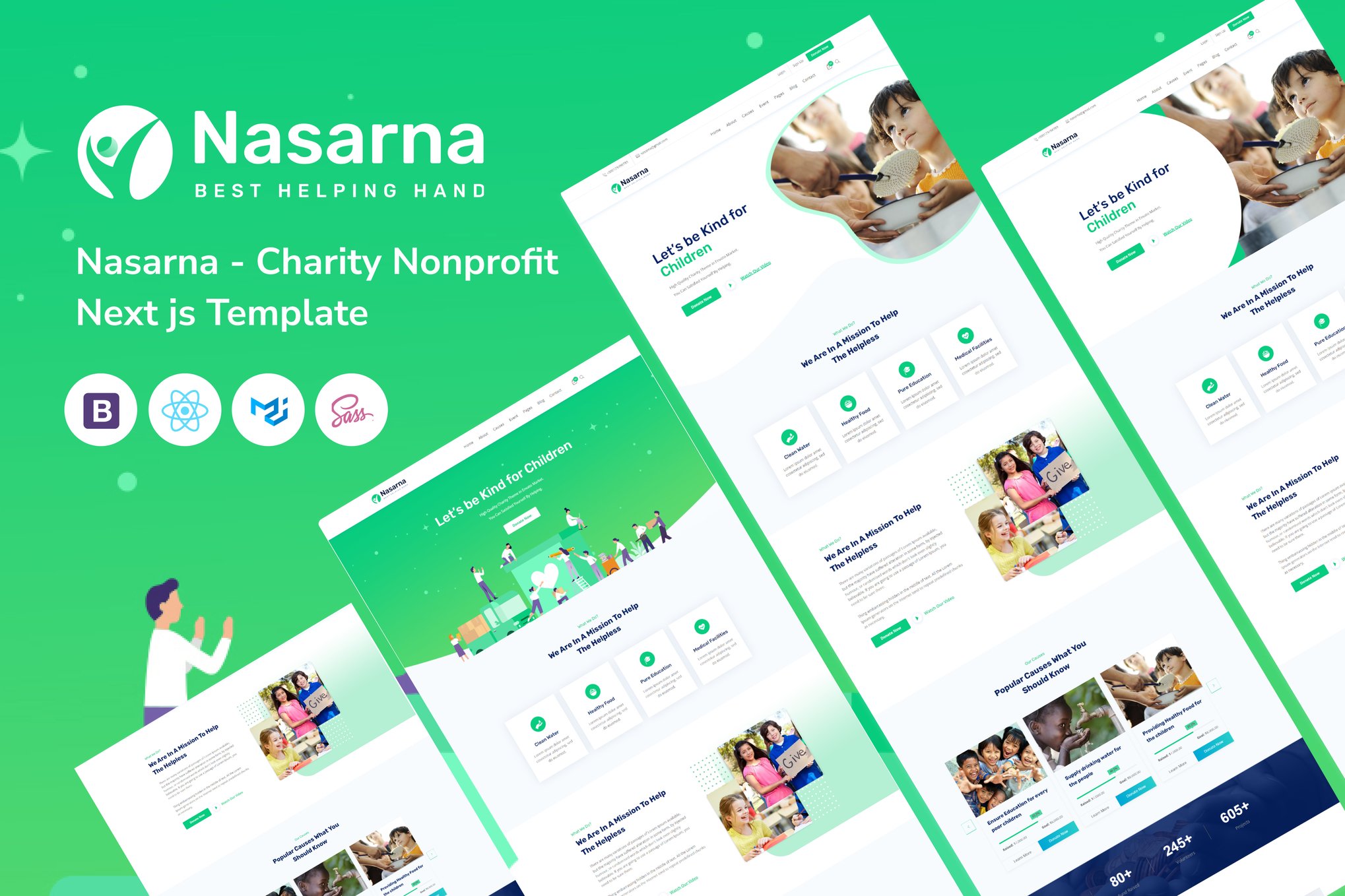 Imagen de portada de Nasarna - Charity Nonprofit Next Js Template (plantilla web)