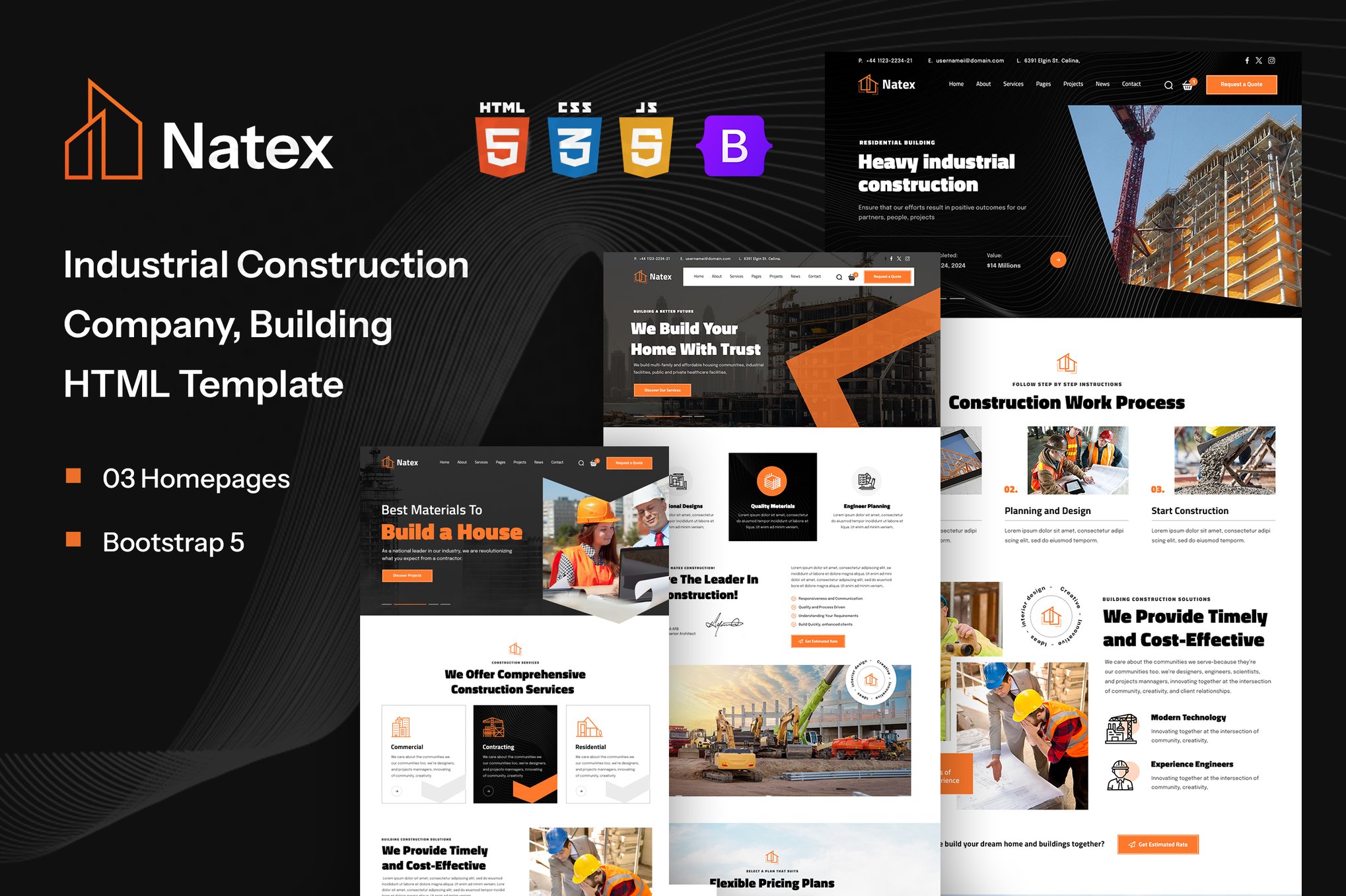 Imagen de portada de Natex - Construction and Building HTML Template (plantilla web)